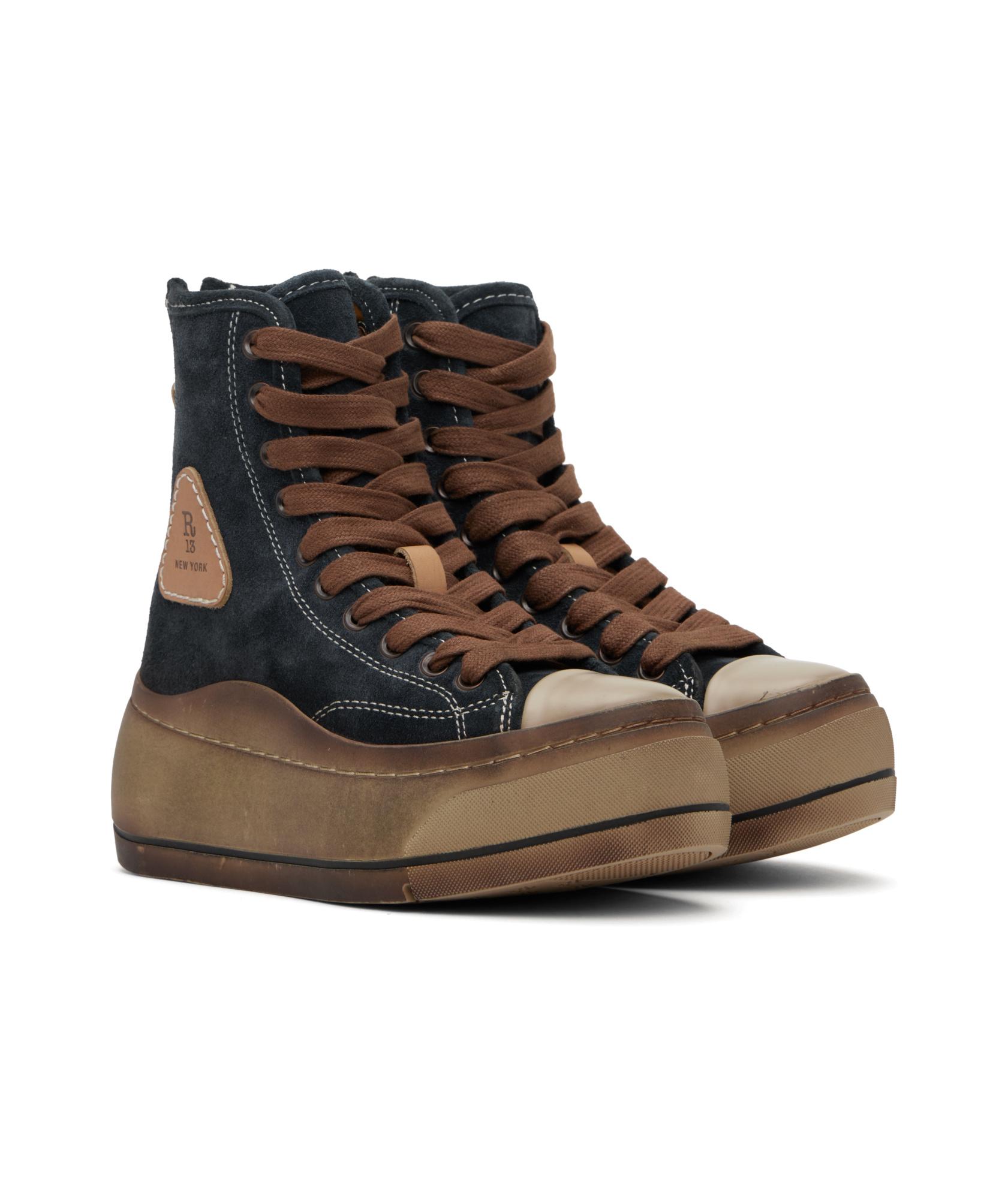 R13♡アール サーティーン KURT HIGH TOP SNEAKER KURT HIGH TOP SNEAKER - DISTRESSED LIGHT LEOPARD – R13
