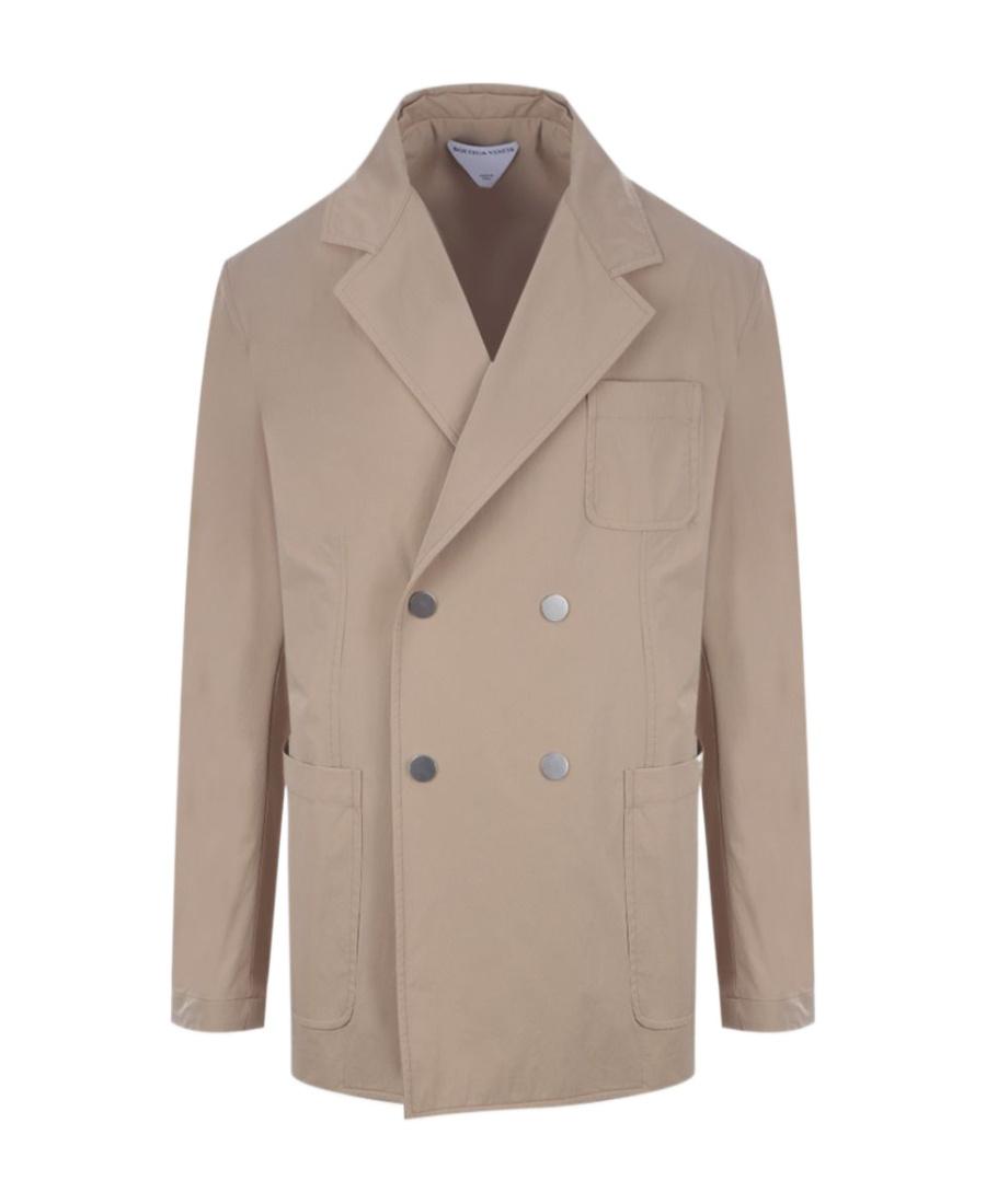 Bottega Veneta Double-Breasted Long-Sleeved Jacket in Brown