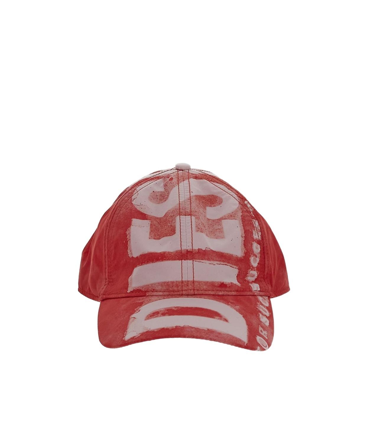 【DIESEL】C-EWAN-NY CAP RED DIESEL C-Ewan-Ny Logo-Print Cap in Red for Men | Lyst