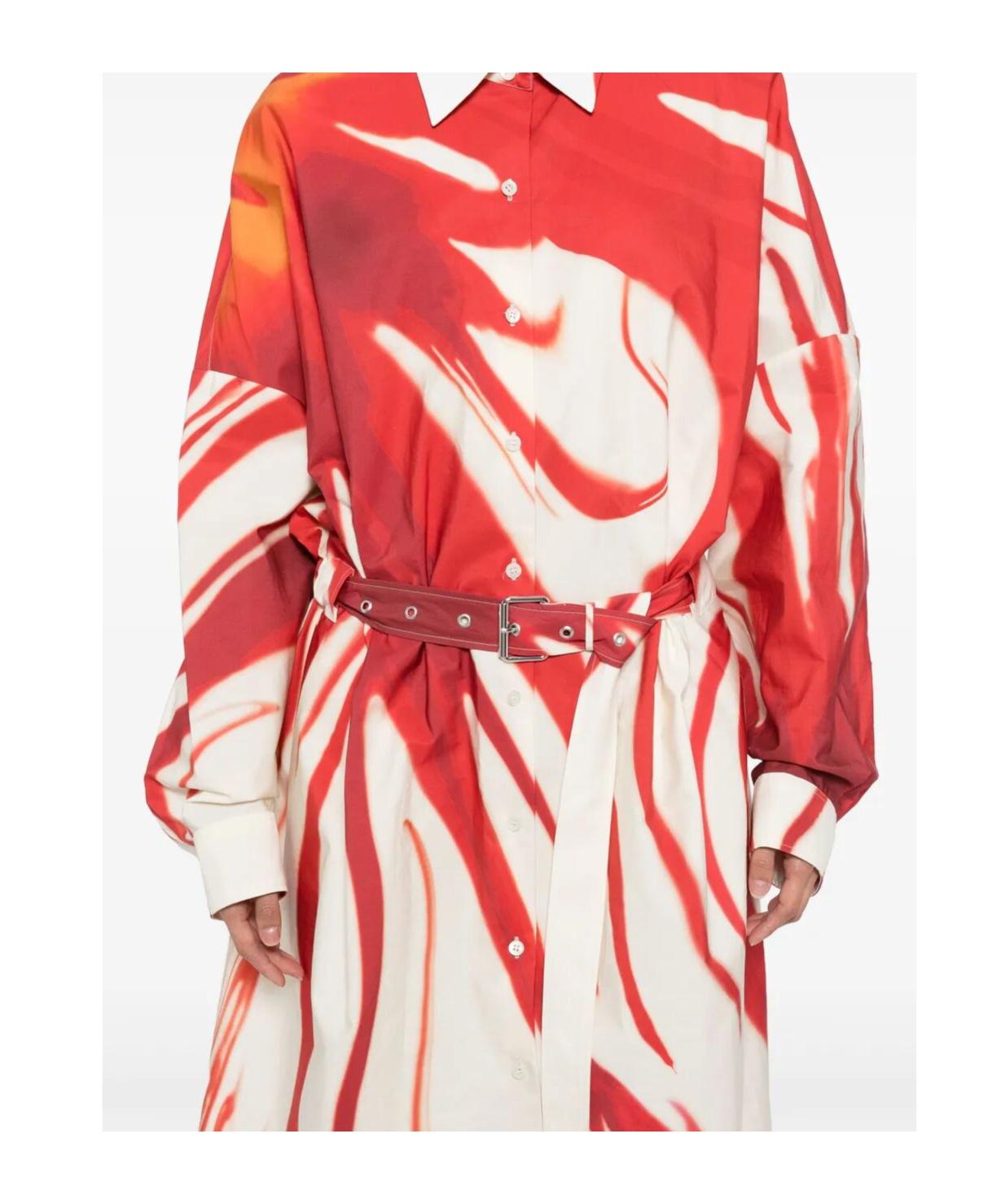 Dries Van Noten Belted Shirt Dress in Red Lyst