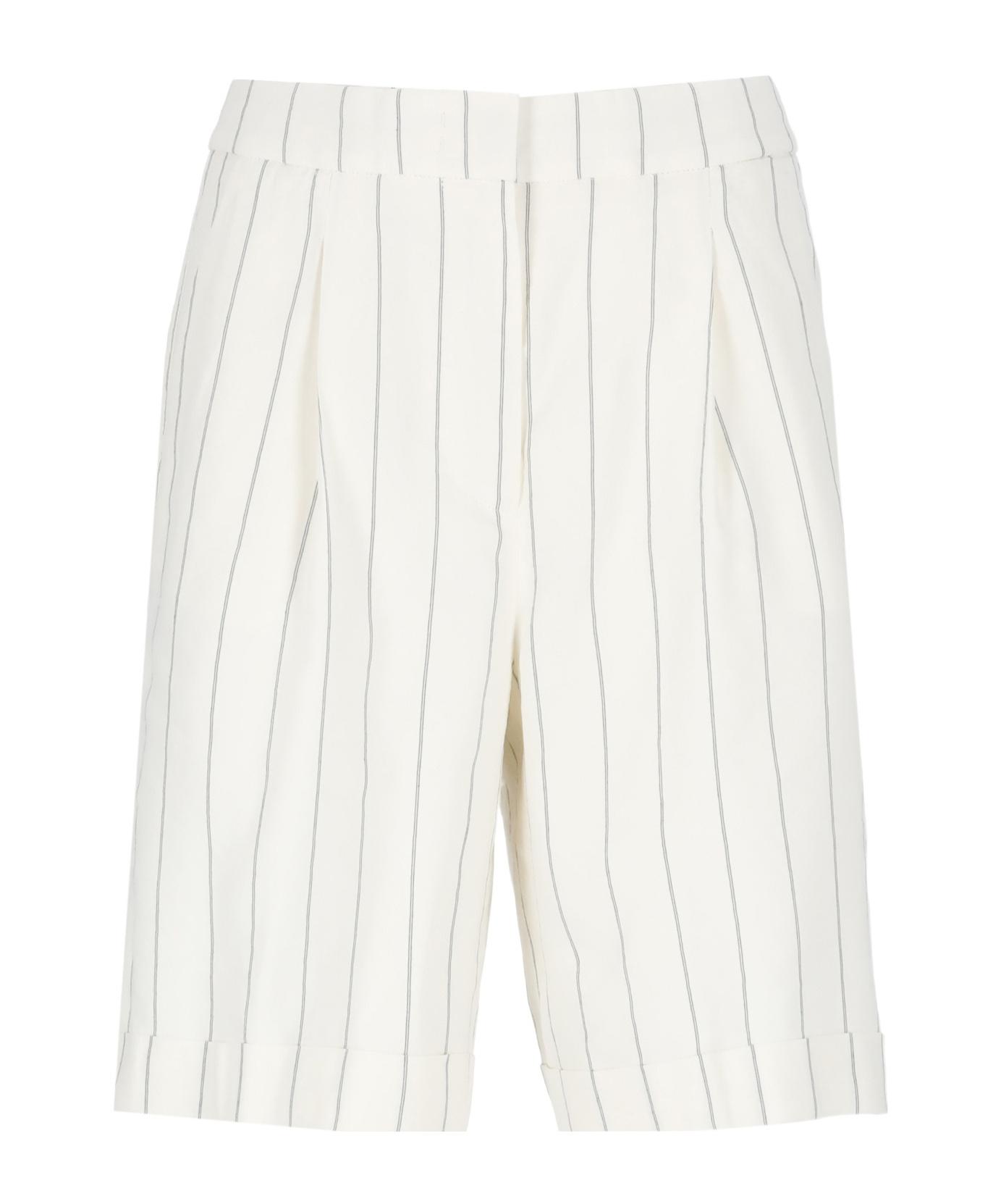 ショートパンツ PESERICO Women Shorts  Burmudas P0476501934 603 WHITE Wicked by Women with Control Regular Bermuda Shorts w/ Side