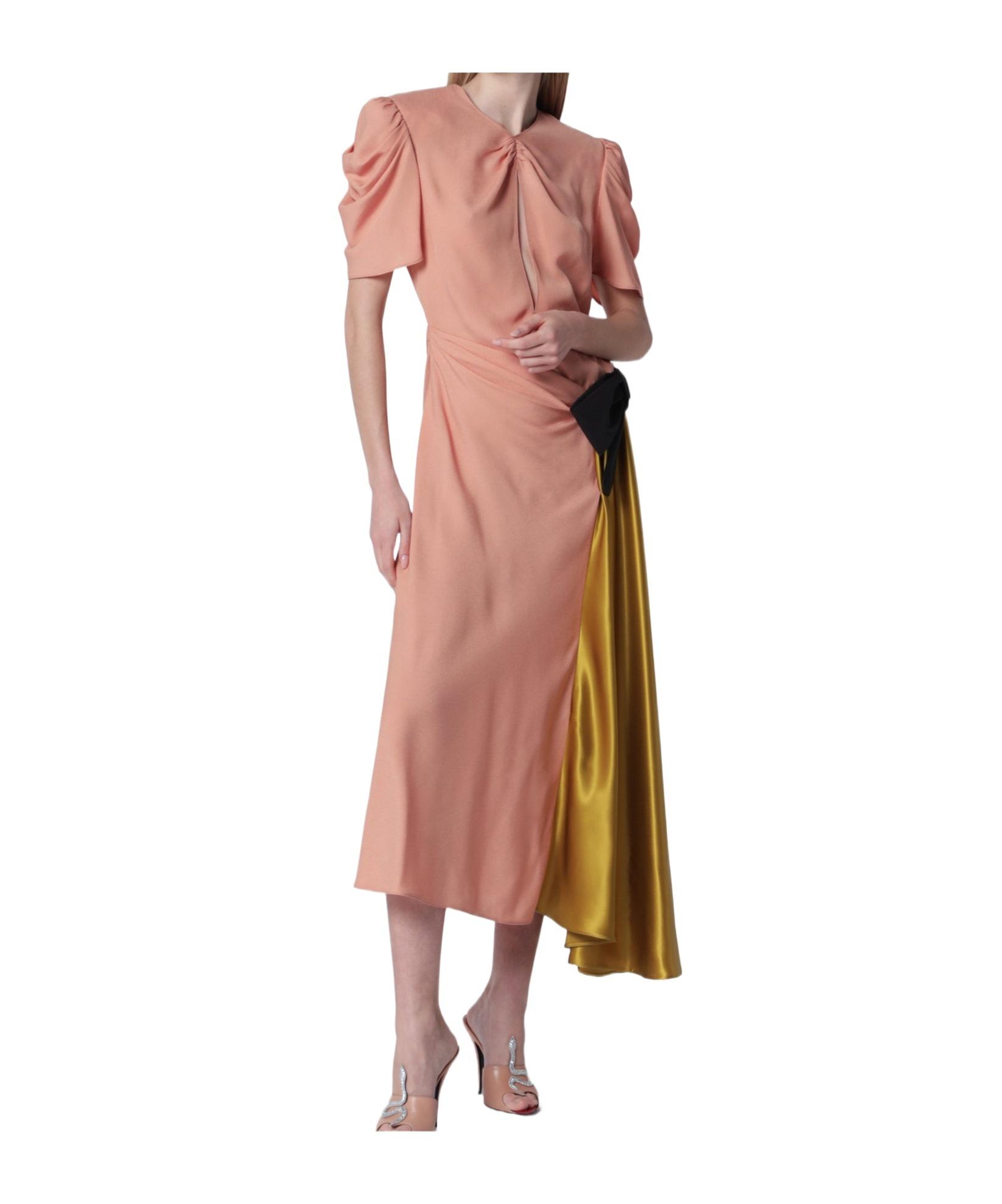 open lace back dress Early 1980s Pink Silk Dotted Valentino Day Dress  Shrimpton Couture
