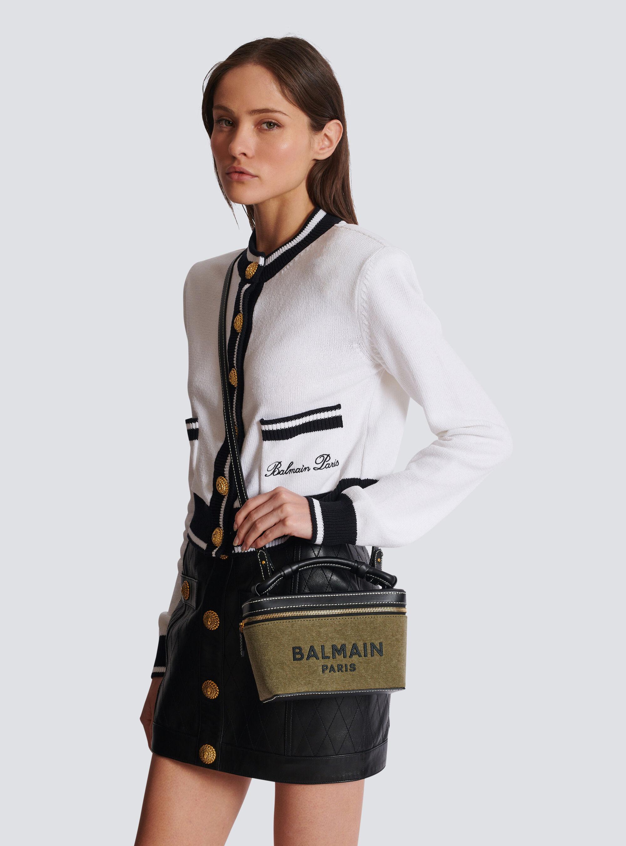 【Balmain】B-ARMY VANITY CASE-SUEDE LEATHER&LOGO◆EN1BG921LC Balmain Beige & Brown B-Army Vanity Case Bag Balmain