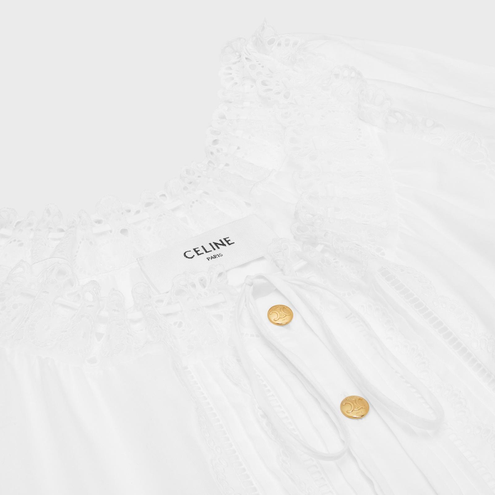 Celine Embroidered Folk Dress in White | Lyst Celine Embroidered Folk Dress in White | Lyst