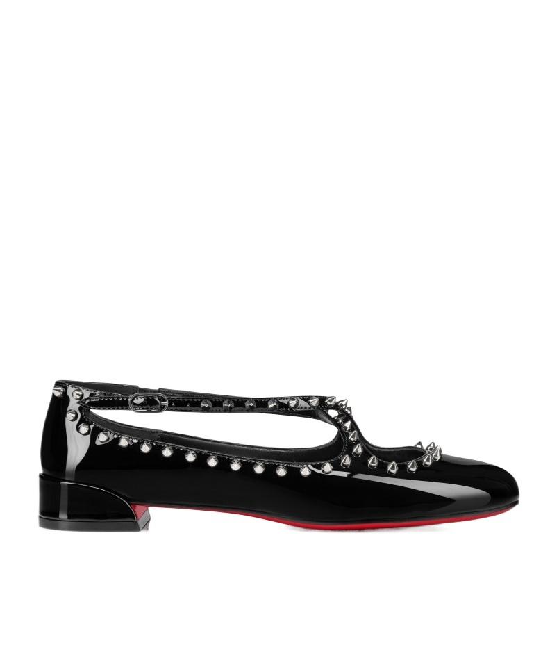 Christian Louboutin Pilouta Jane Spikes Flat Ballerinas in Black | In-Store Only