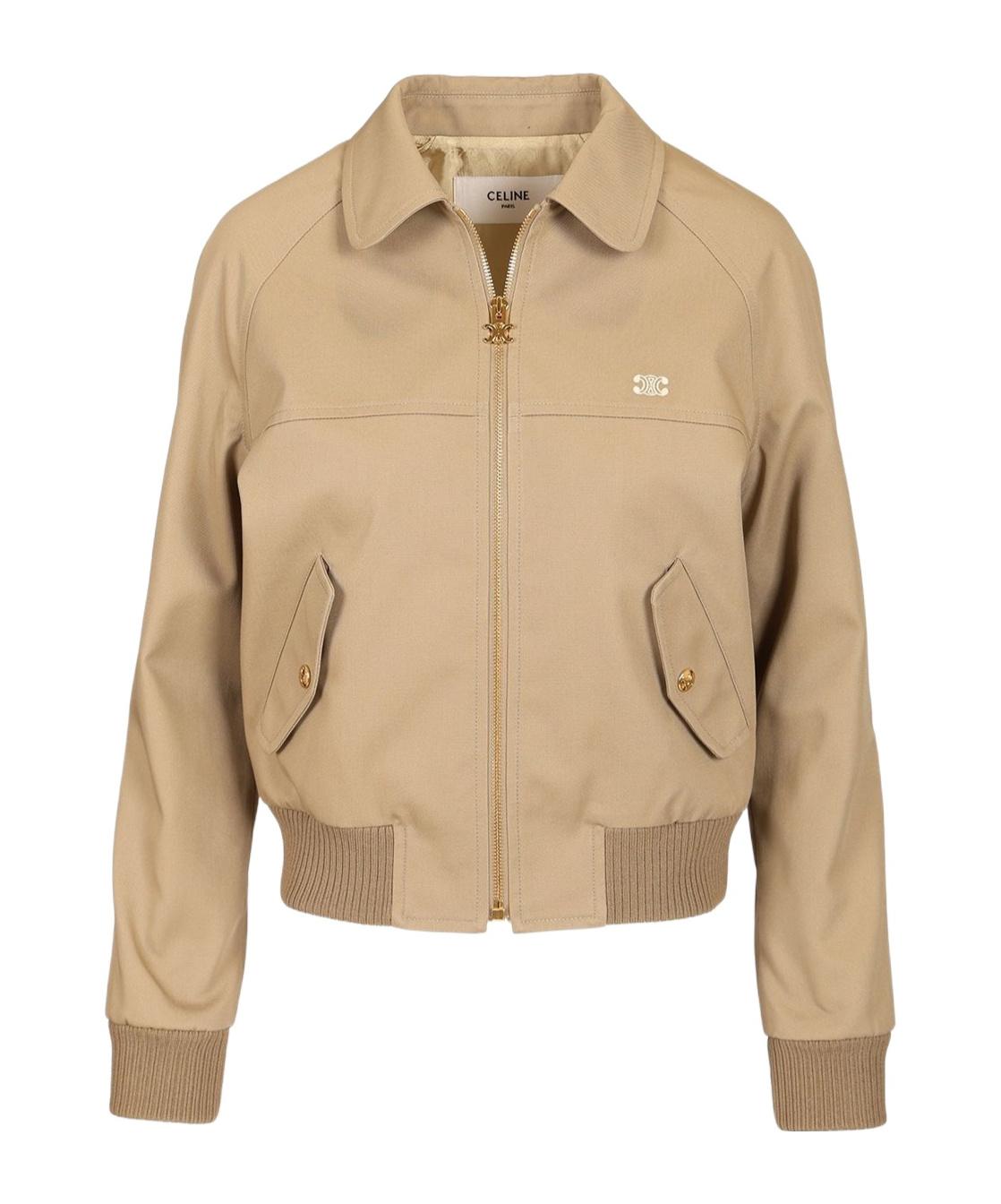 Celine Triomphe Blouson Jacket in Natural | Lyst Celine Triomphe Blouson Jacket in Natural | Lyst
