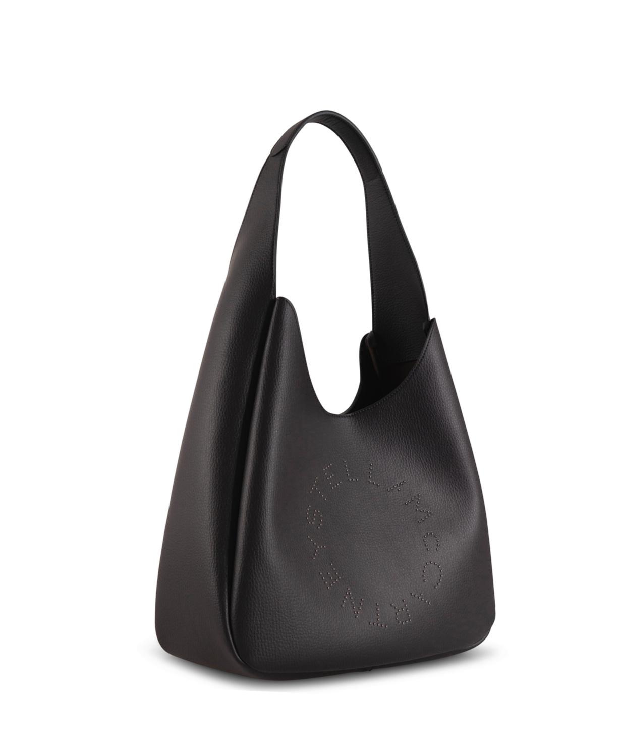 ショルダーバッグ・ポシェット STELLA MCCARTNEY LARGE HOBO BAG WITH AGED EFFECT AND LOGO Stella McCartney Logo Slouchy Aged Large Hobo Bag in Black