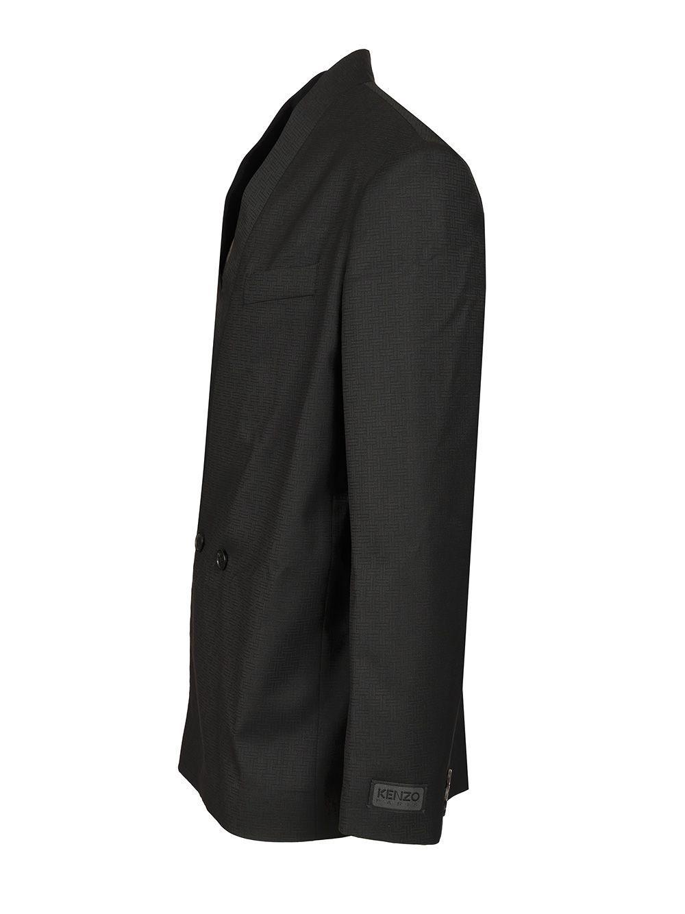 KENZO Double-Breasted Tailored Kimono Jacket in Black for Men | Lyst