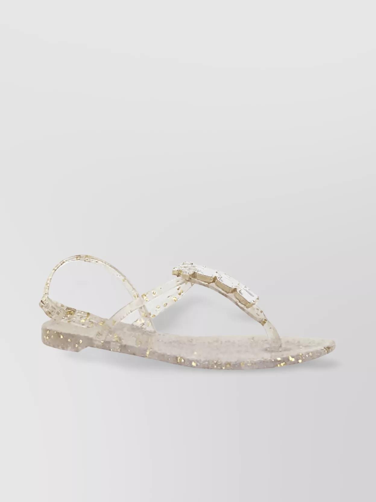サンダル・ミュール CASADEI Embellished fabric Labuan thong slippers Casadei Embellished fabric labuan thong sandals | The