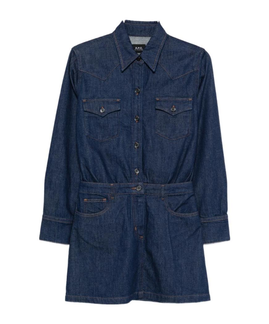 apc blue dress Leana dress A.P.C