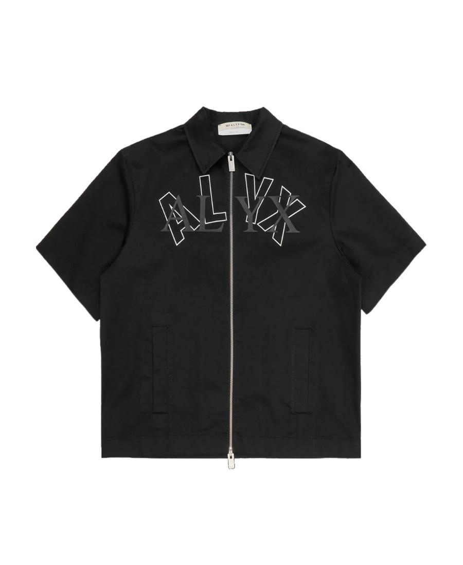 1017 ALYX 9SM Logo Short-Sleeve Zip Shirt in Black for Men | Lyst