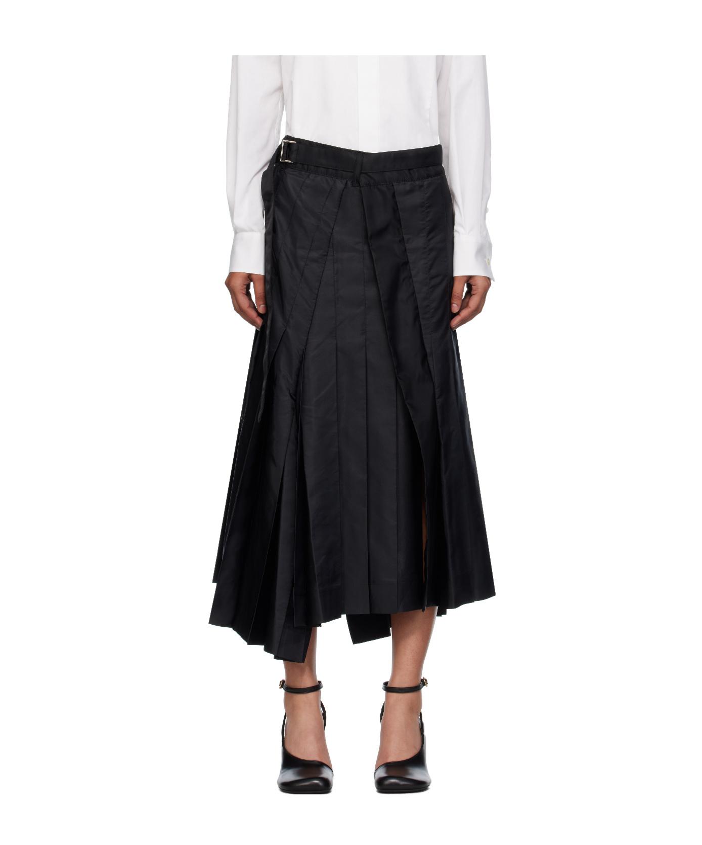 スカート SACAI Women Skirts 2407332 001 Black Sakai Sacai Docking Wrap Skirt Belt Zip Mini Length Slit 2