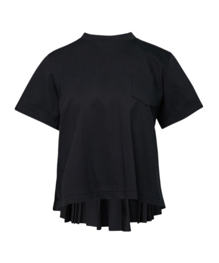 Sacai Poplin X Cotton Jersey T-Shirt in Black | Lyst