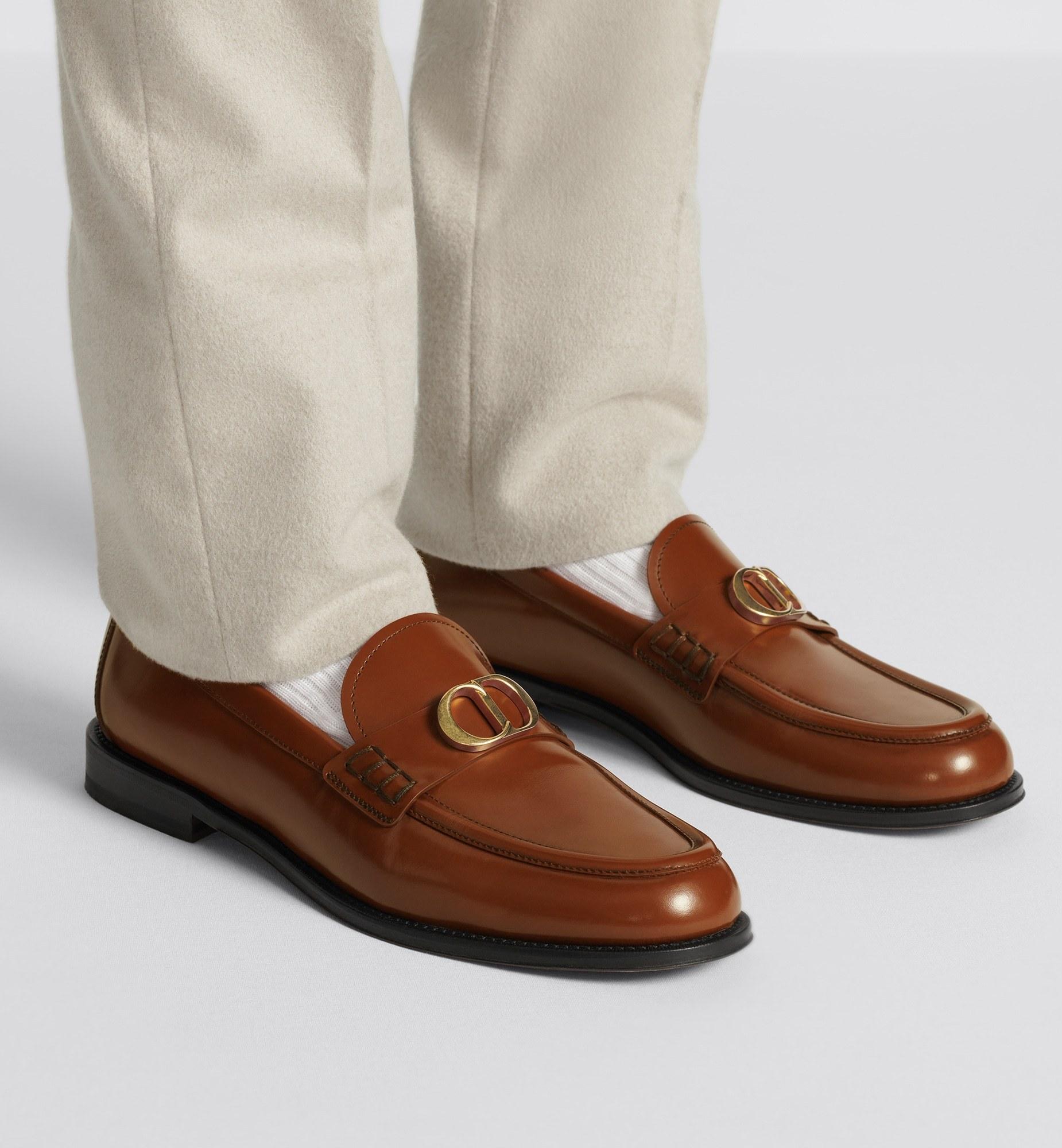 Dior Homme Logo Plaque Slip-On Loafers in Brown for Men | Lyst