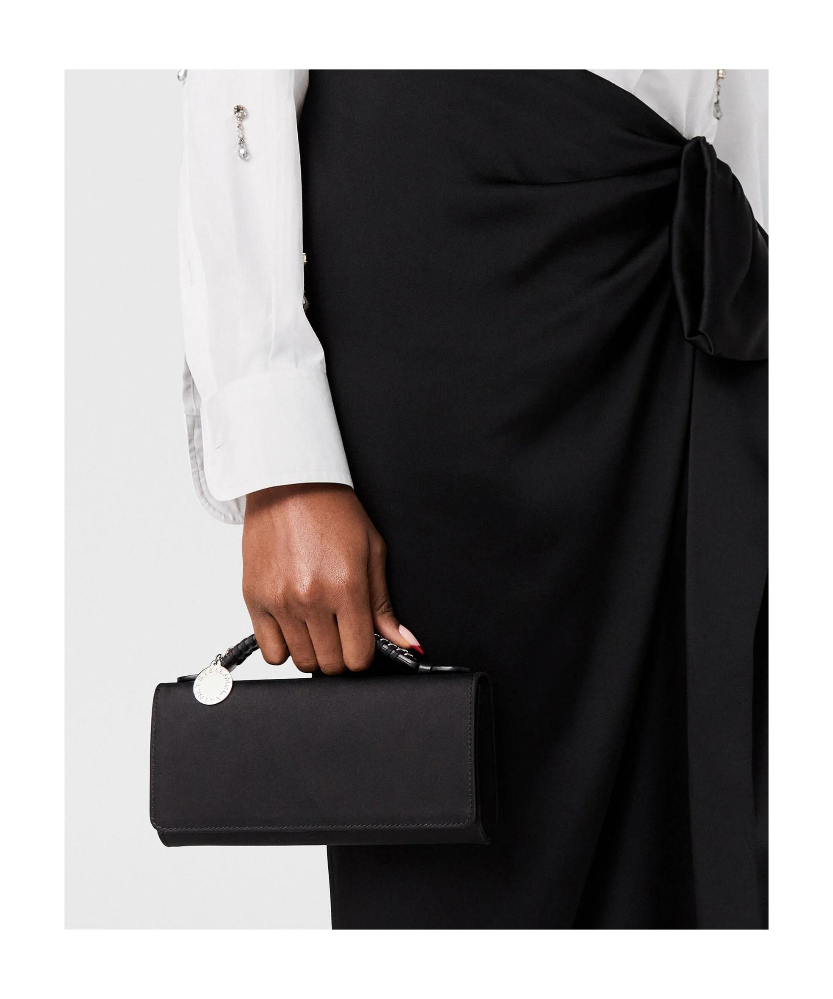Stella McCartney Falabella Braided-Handle Clutch Bag in Black | Lyst