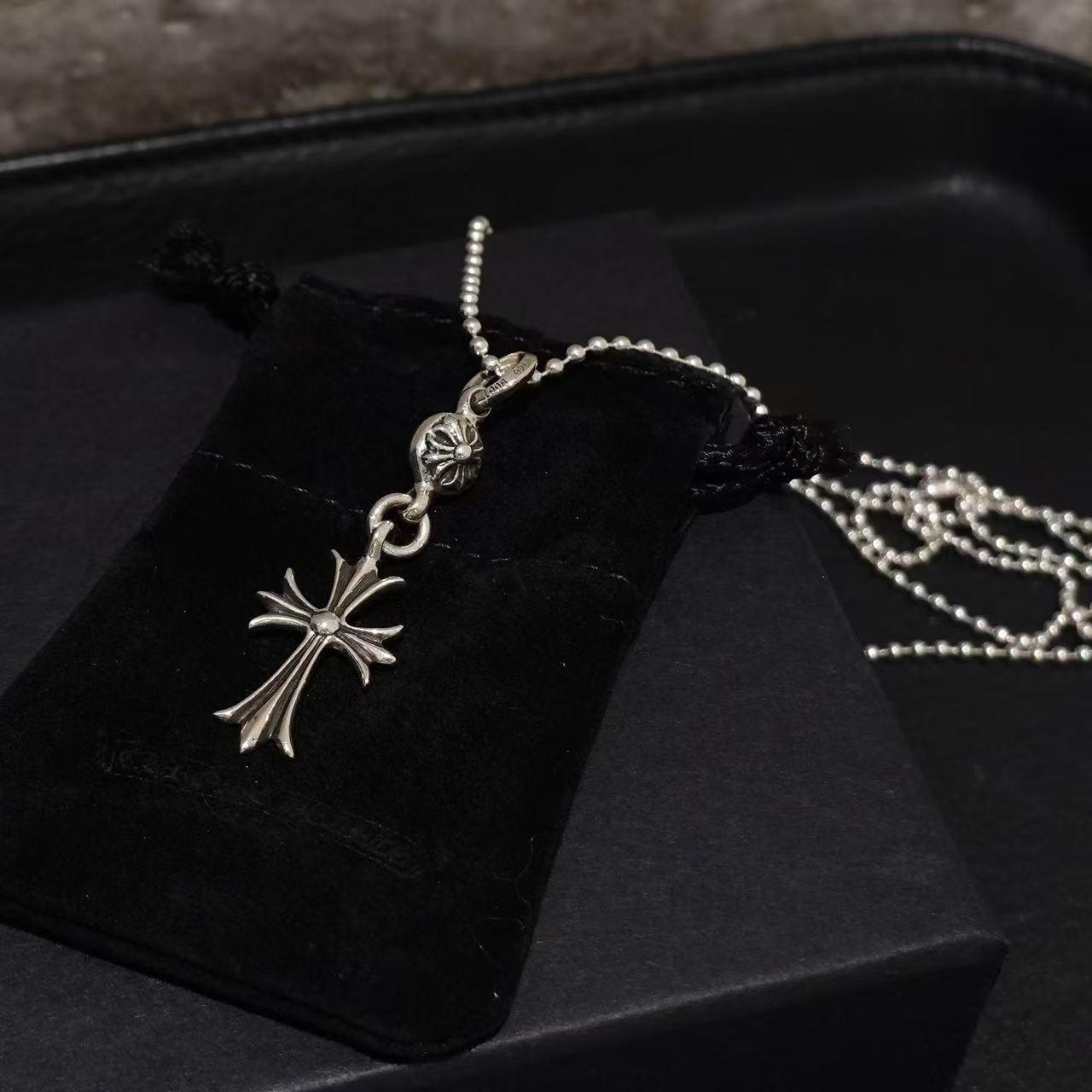 Chrome Hearts Single Ball Cross Necklace in Black for Men | Lyst