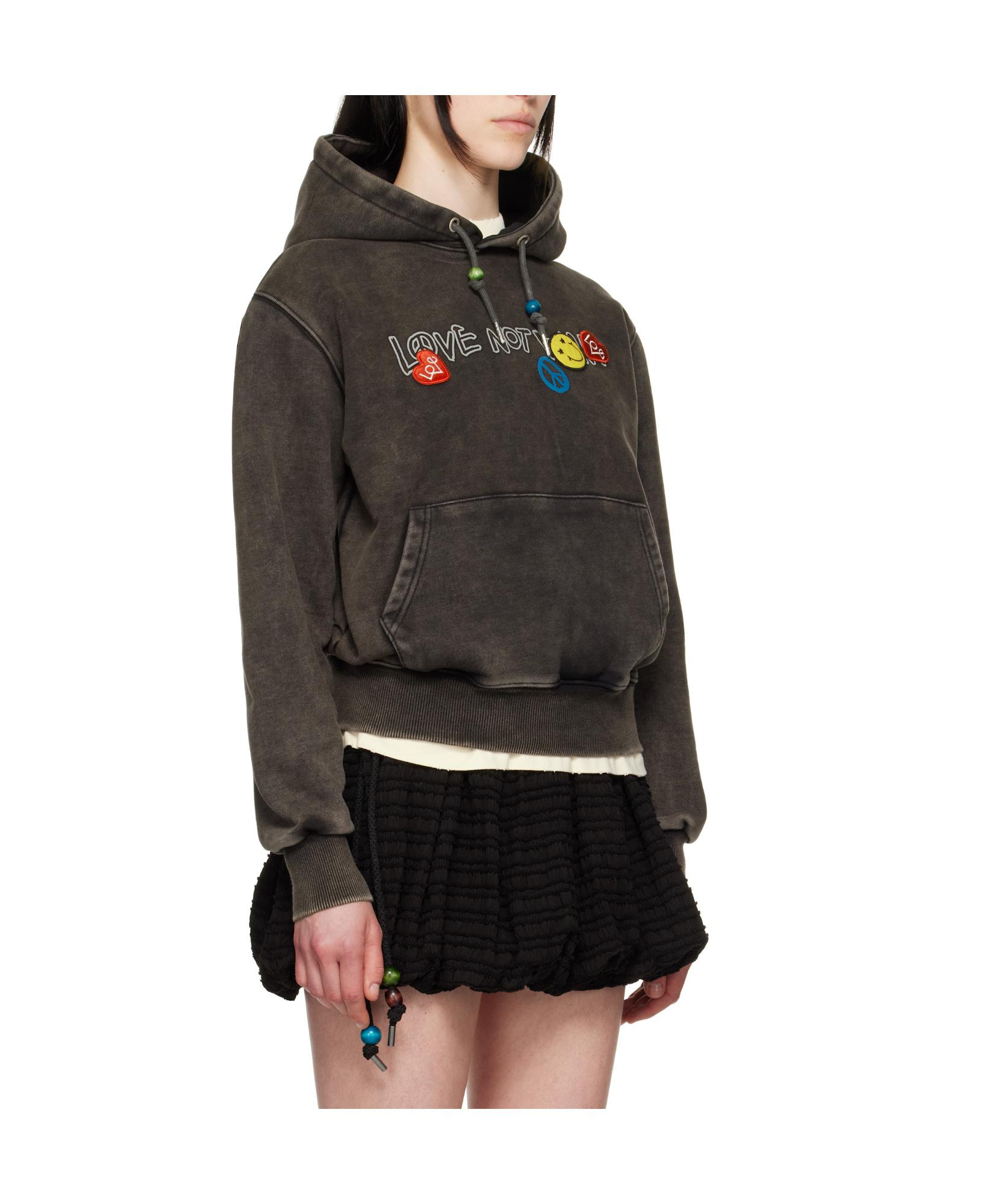 【Andersson Bell】 UNISEX LOVE DYED HOODIE Andersson Bell: Black 'Love' Dyed Hoodie | SSENSE