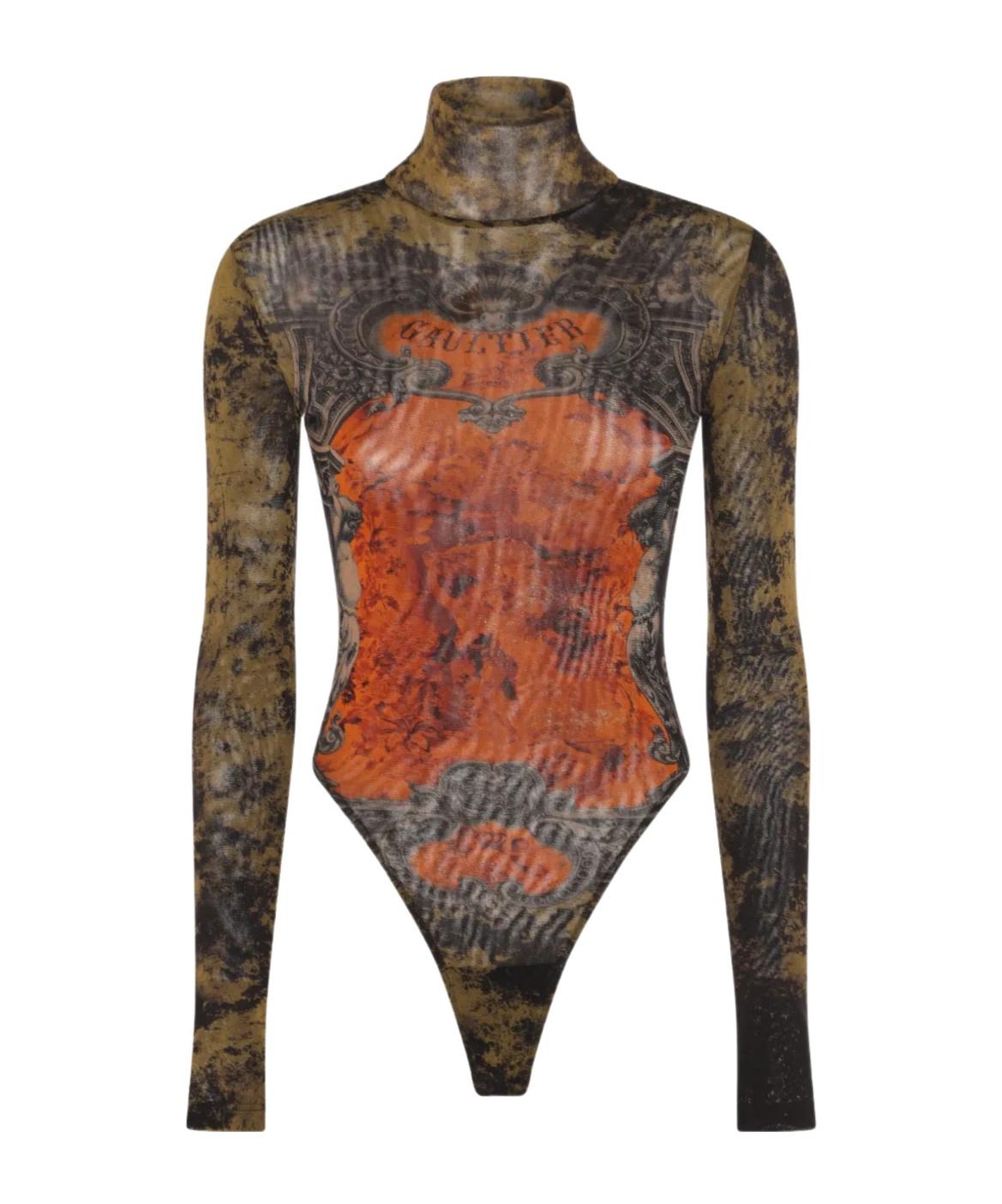 インナー・ルームウェアその他 JeanPaul GAULTIER Printed mesh bodysuit Jean Paul Gaultier Bodysuits for Women | Online Sale up to