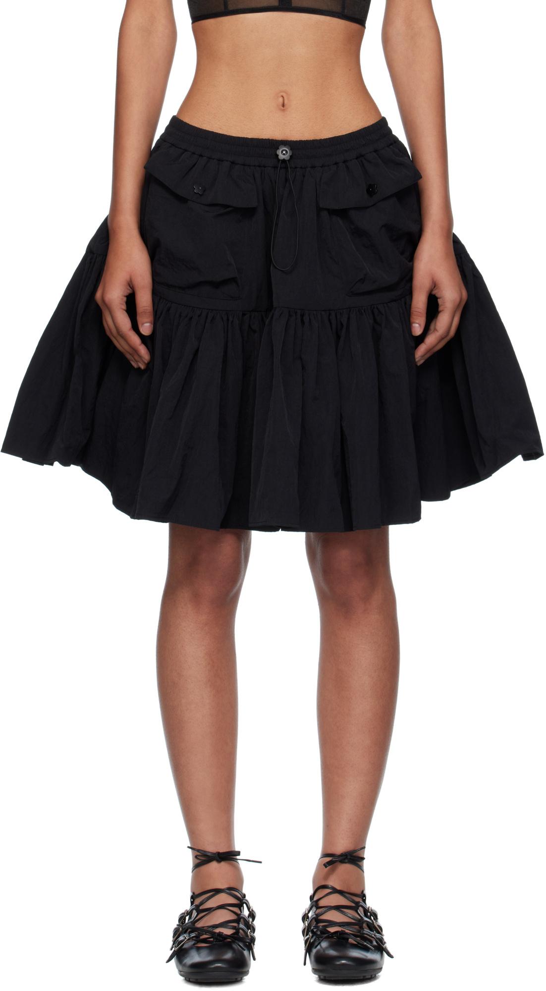 スカート CECILIE BAHNSEN Skirts (1 25RTW17006 ALLEGRA SKIRTBLACK) ALEC | SKIRT CRINKLED TAFFETA BLACK
