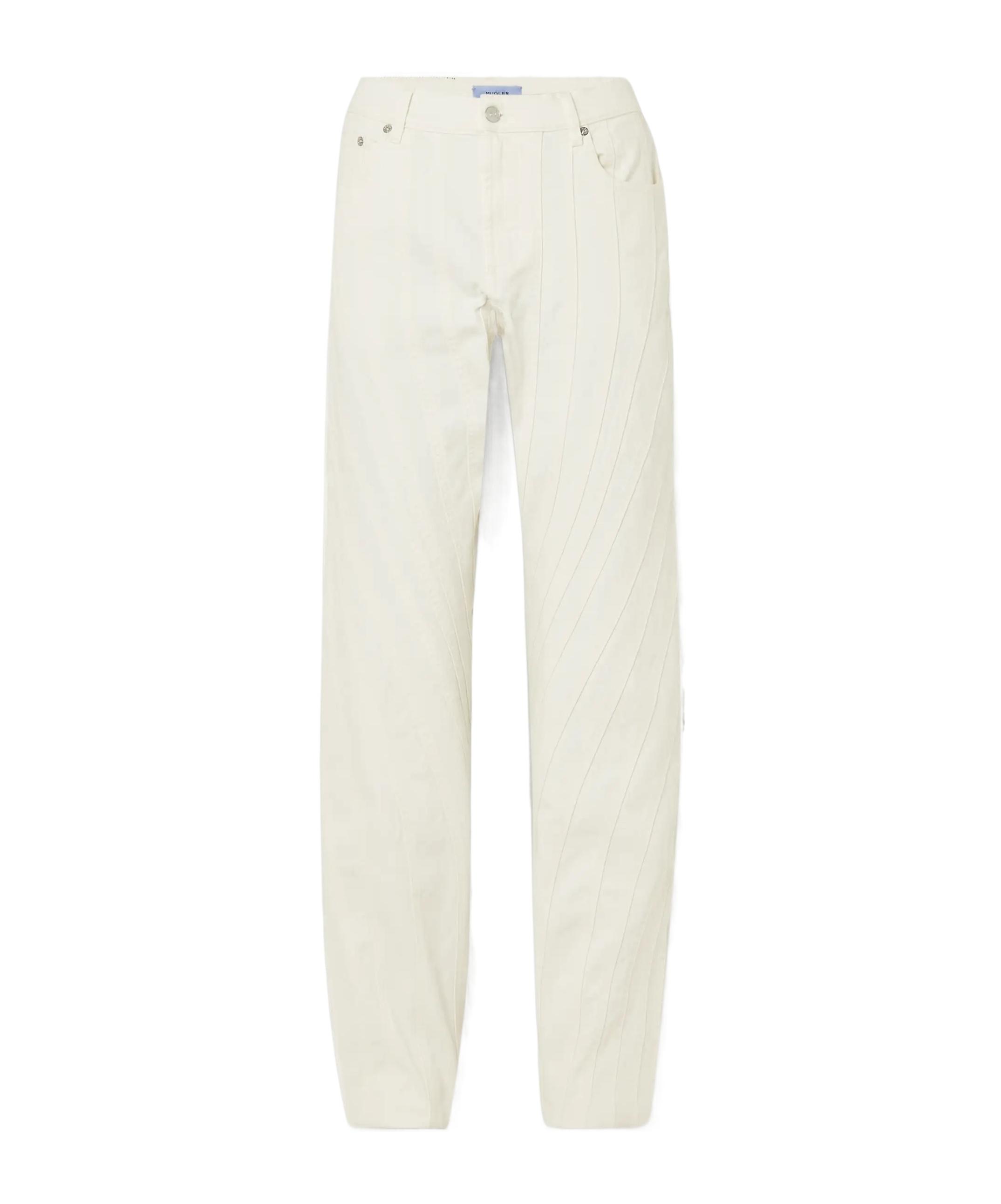Mugler Patchwork Straight Leg Jeans in White | Lyst UK