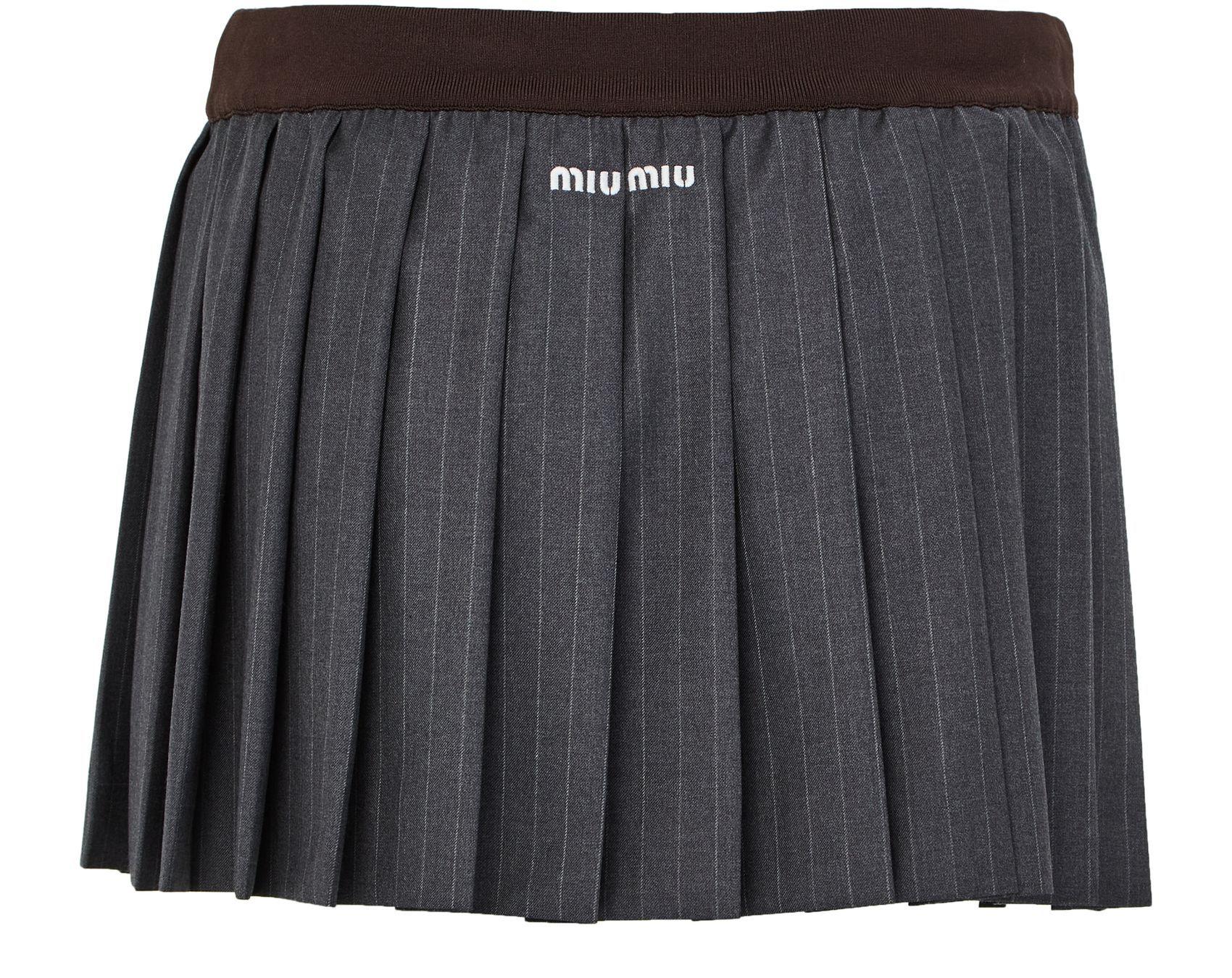 スカート andmary Miu pleats skirt gray ANDMARY】Miu pleats skirt