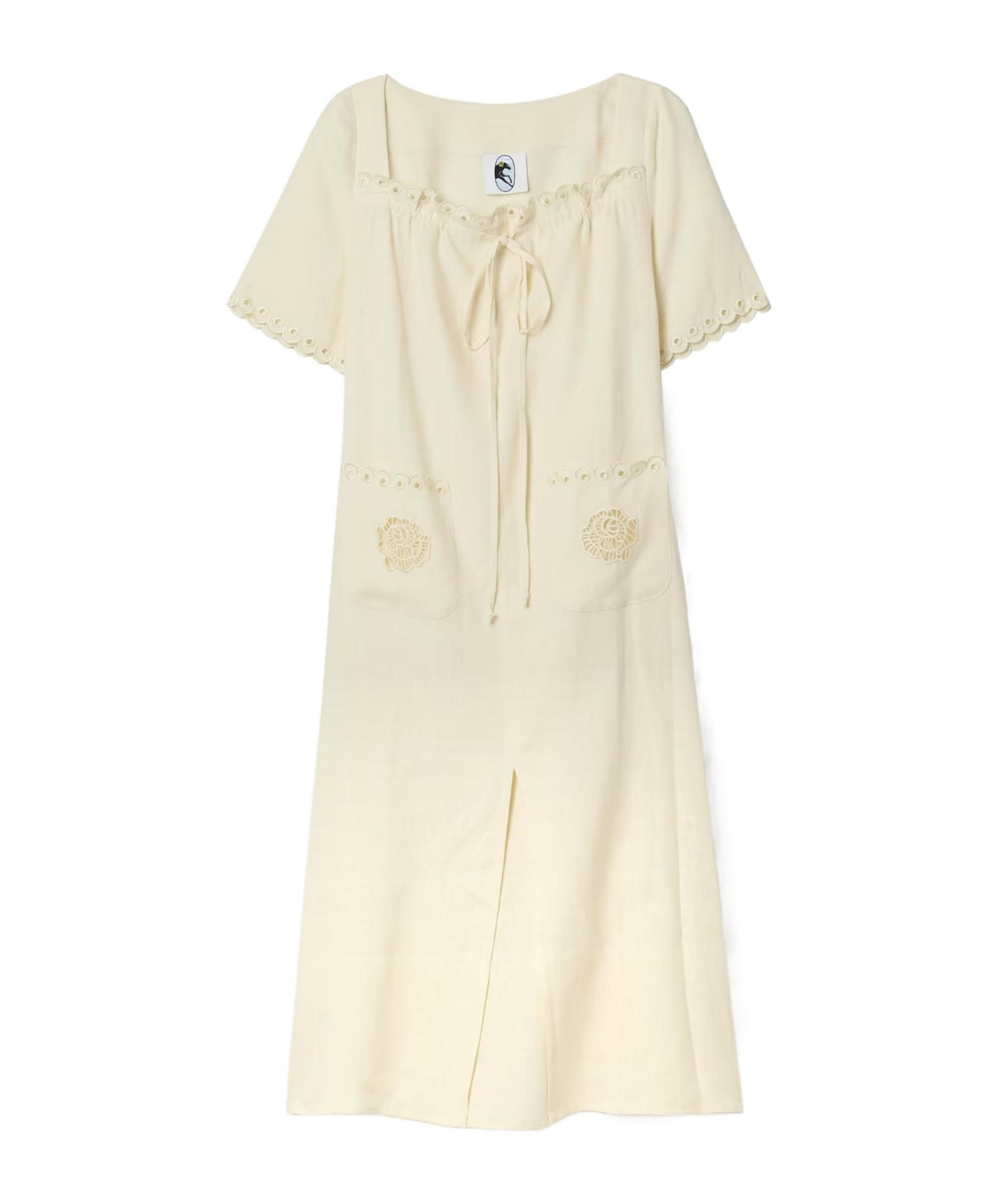 strapless linen dress midi Agua By Agua Bendita Cinefila Valle Strapless Linen Midi Dress main image 1