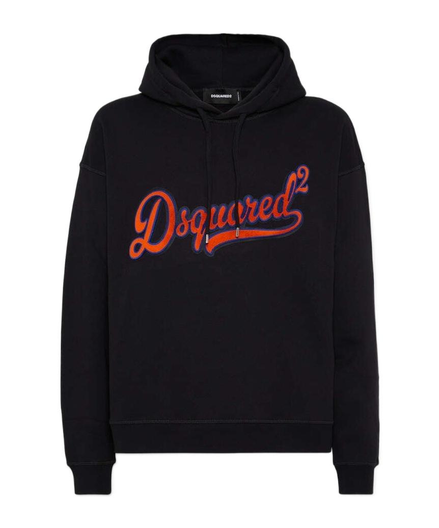 【送料&関税込】Dsquared2 d2 Flame Hoodie Dsquared2 Black D2 Flame hoodie for Men Online USA at