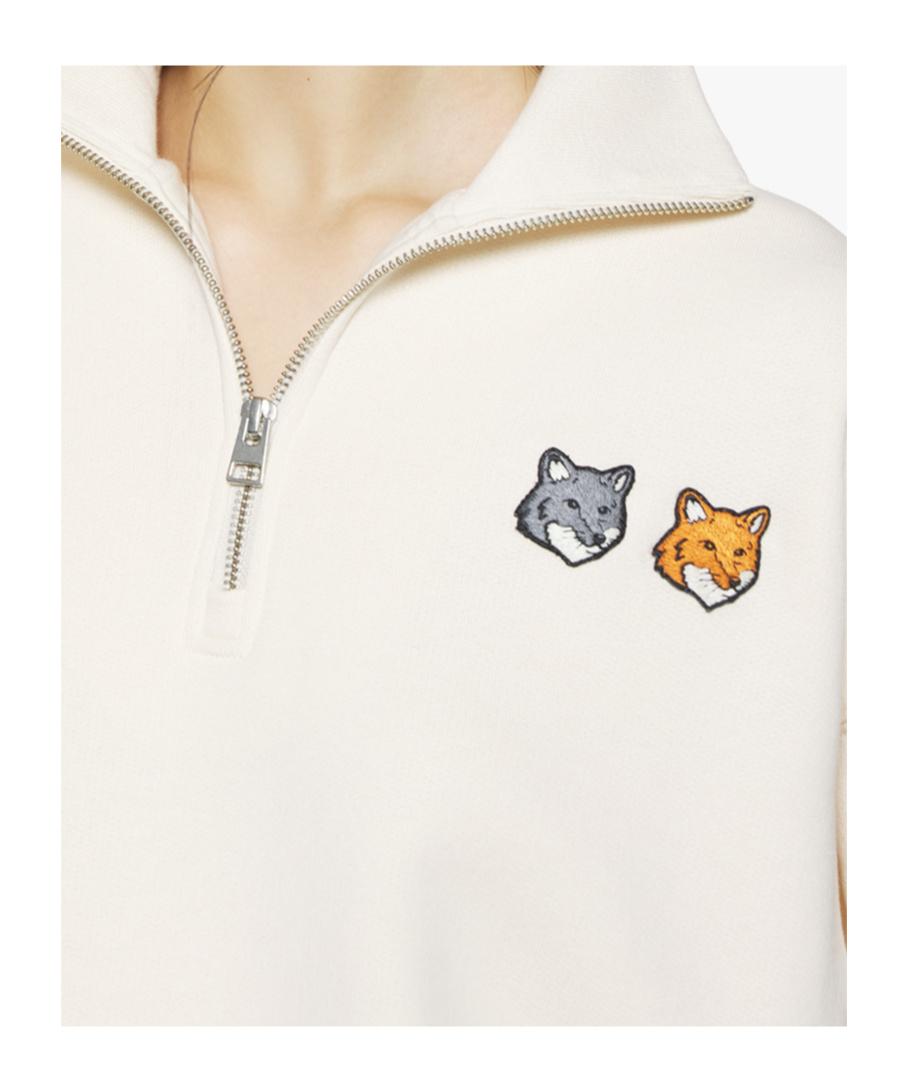 Maison Kitsuné Double Bold Fox Head Half Zip Comfort