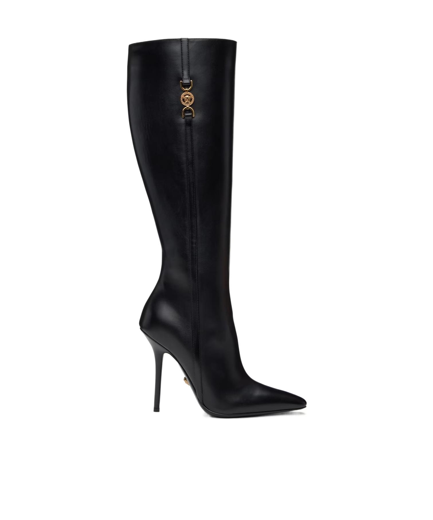 【関税込み】Versace ブラック Texano Knee-High ロングブーツ 24669229_54969338_600.jpg
