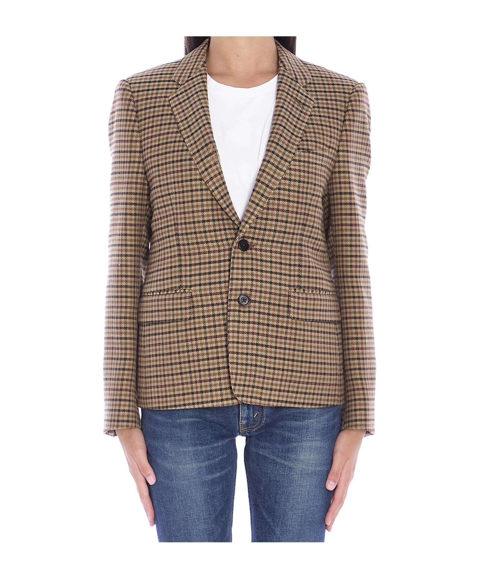 ジャケット CELINE Wool blend blazer with Triomphe motif CELINE HOMME Triomphe Logo-Embroidered Wool-Blend Twill