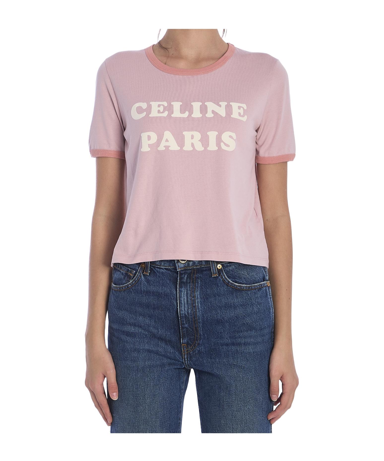 Celine Paris 70S T-Shirt in Pink | Lyst