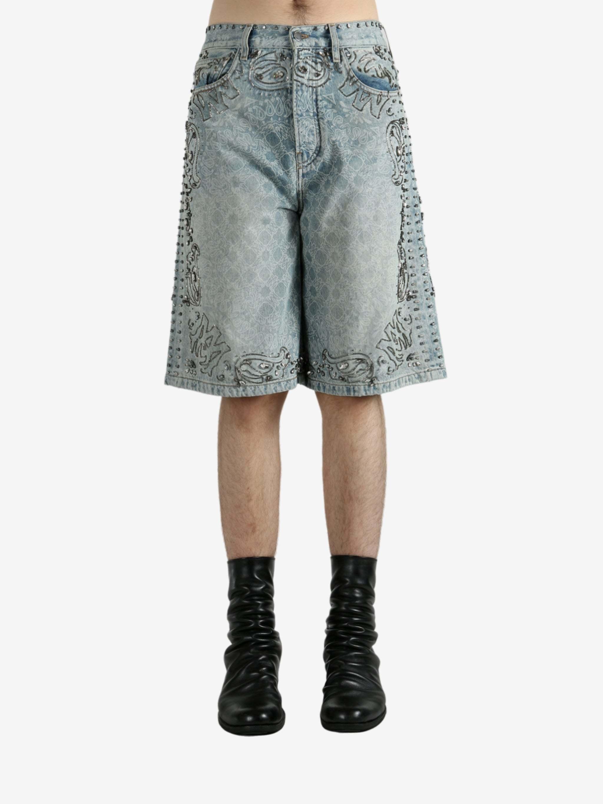 ハーフ・ショートパンツ Amiri Printed Silk Bermuda Shorts AMIRI H-Hose Kurz Silk Shorts | Neutrals | FARFETCH