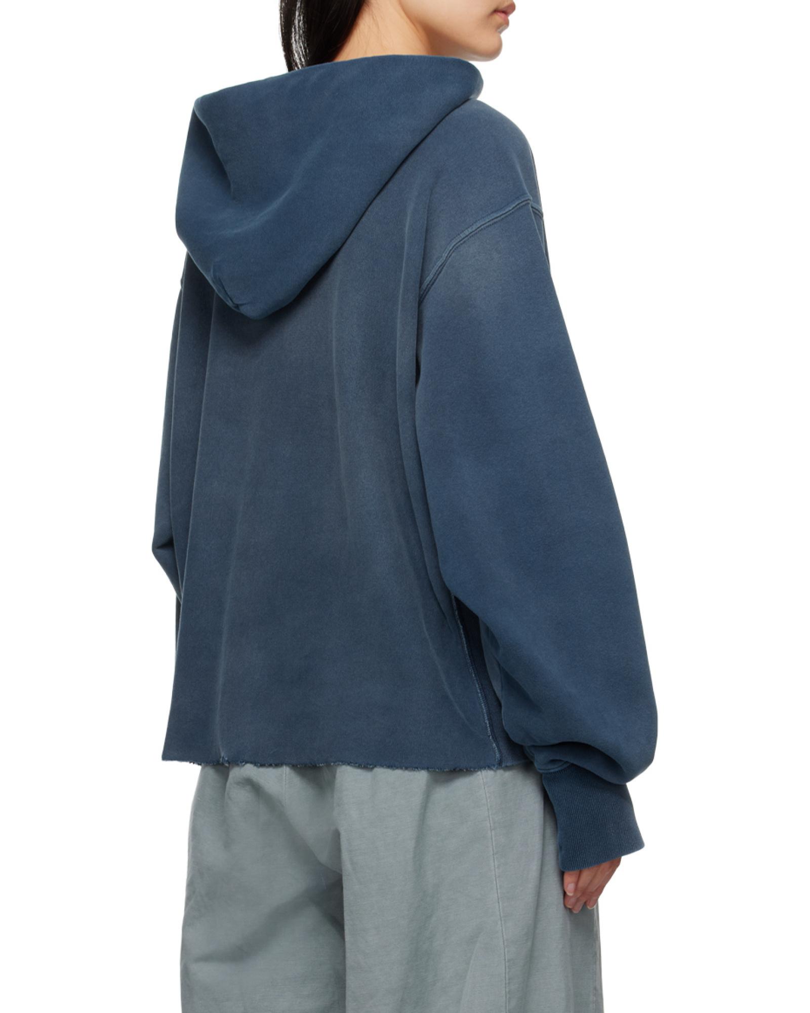 Maison Margiela Faded Logo-Patch Hoodie in Blue for Men | Lyst