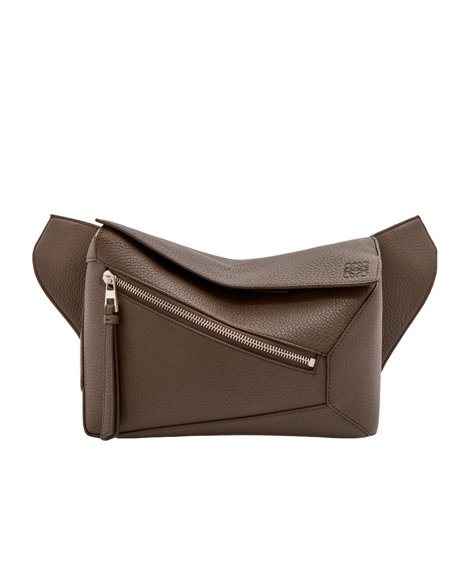 Loewe Gray Belt Bag Stylish and Versatile LOEWE Grey Small Leather Puzzle Belt Bag | Harrods US main image 3