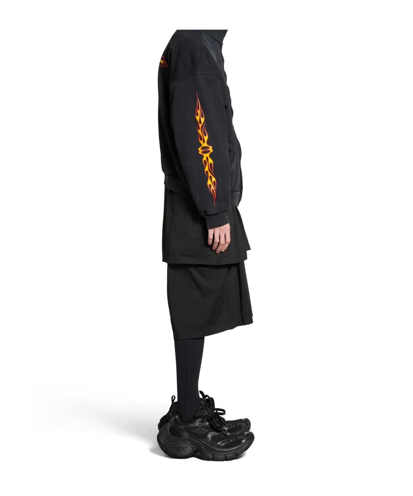 Balenciaga Burning Unity Logo Zipped Hoodie in Blue for Men | Lyst UK