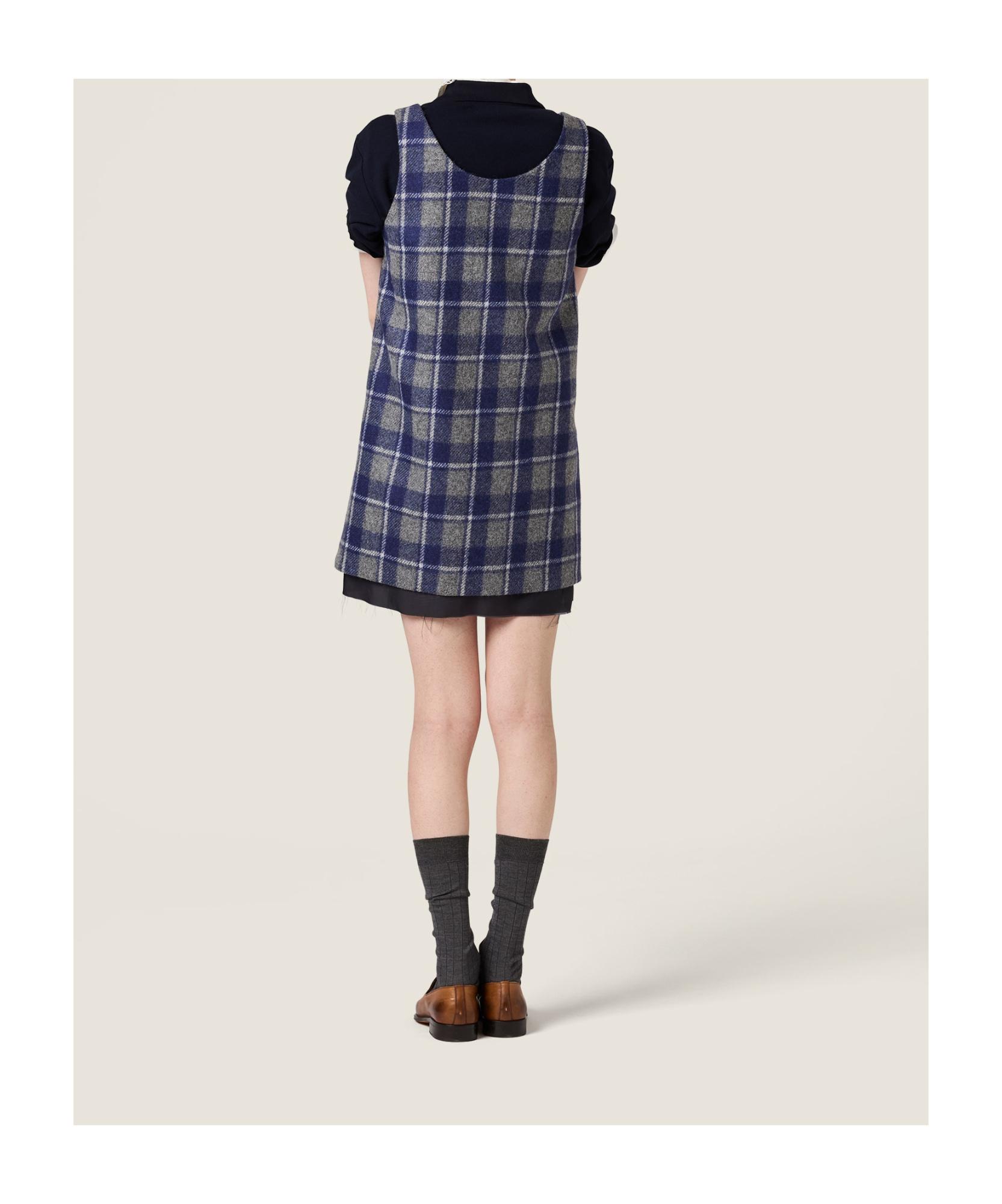 Miu Miu Plaid Mini Dress in Blue | Lyst