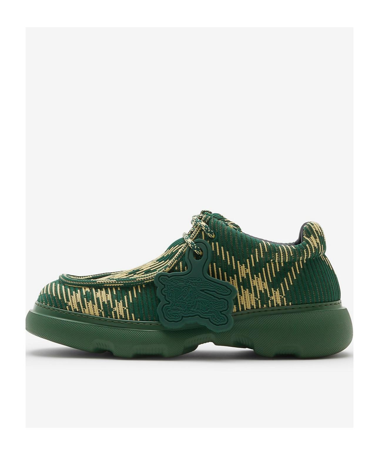 Burberry Ekd Check-Printed Lace-Up Derby Shoes in Green for