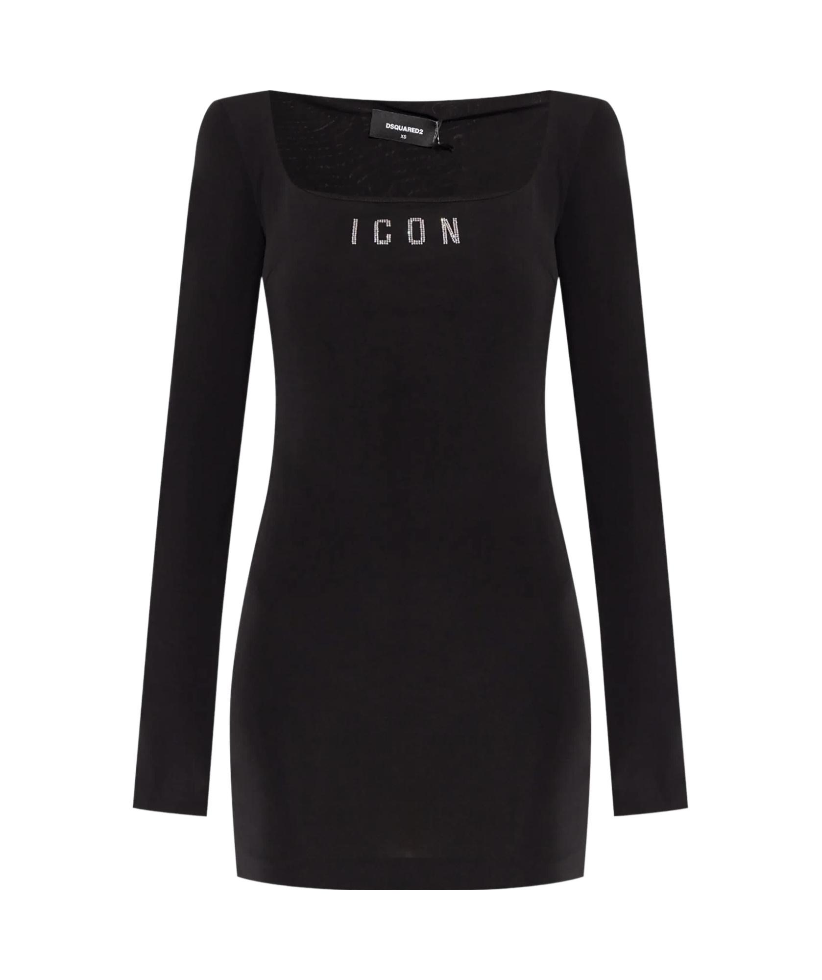 dsquared t shirt dress Dsquared 2 Icon Logo Print T-shirt Dress In Blue, Sz. M