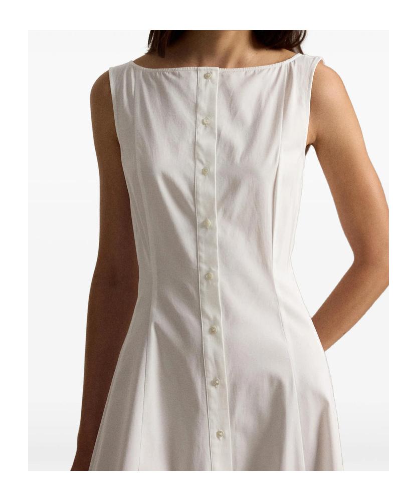 Polo Ralph Lauren Button Dress in White | Lyst UK