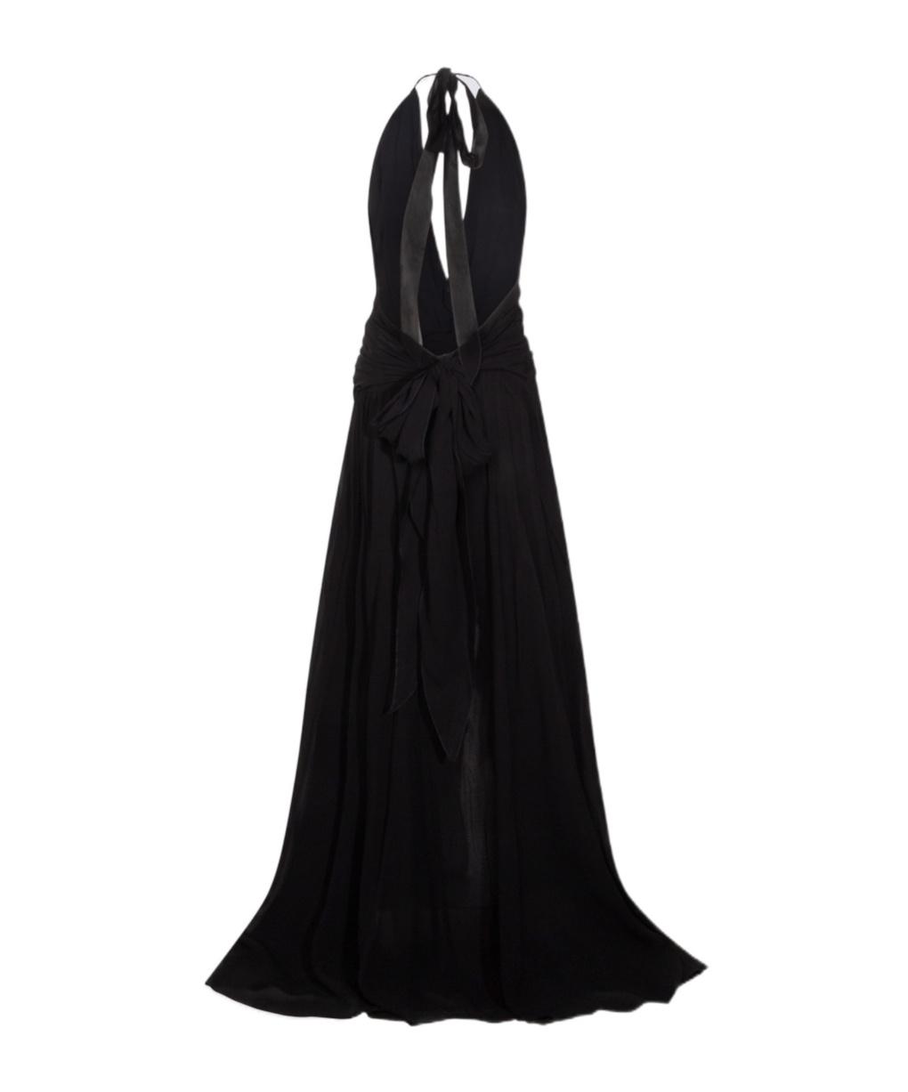 Blumarine V-Neck Open-Back Dress in Black | Lyst Blumarine V-Neck Open-Back Dress in Black | Lyst