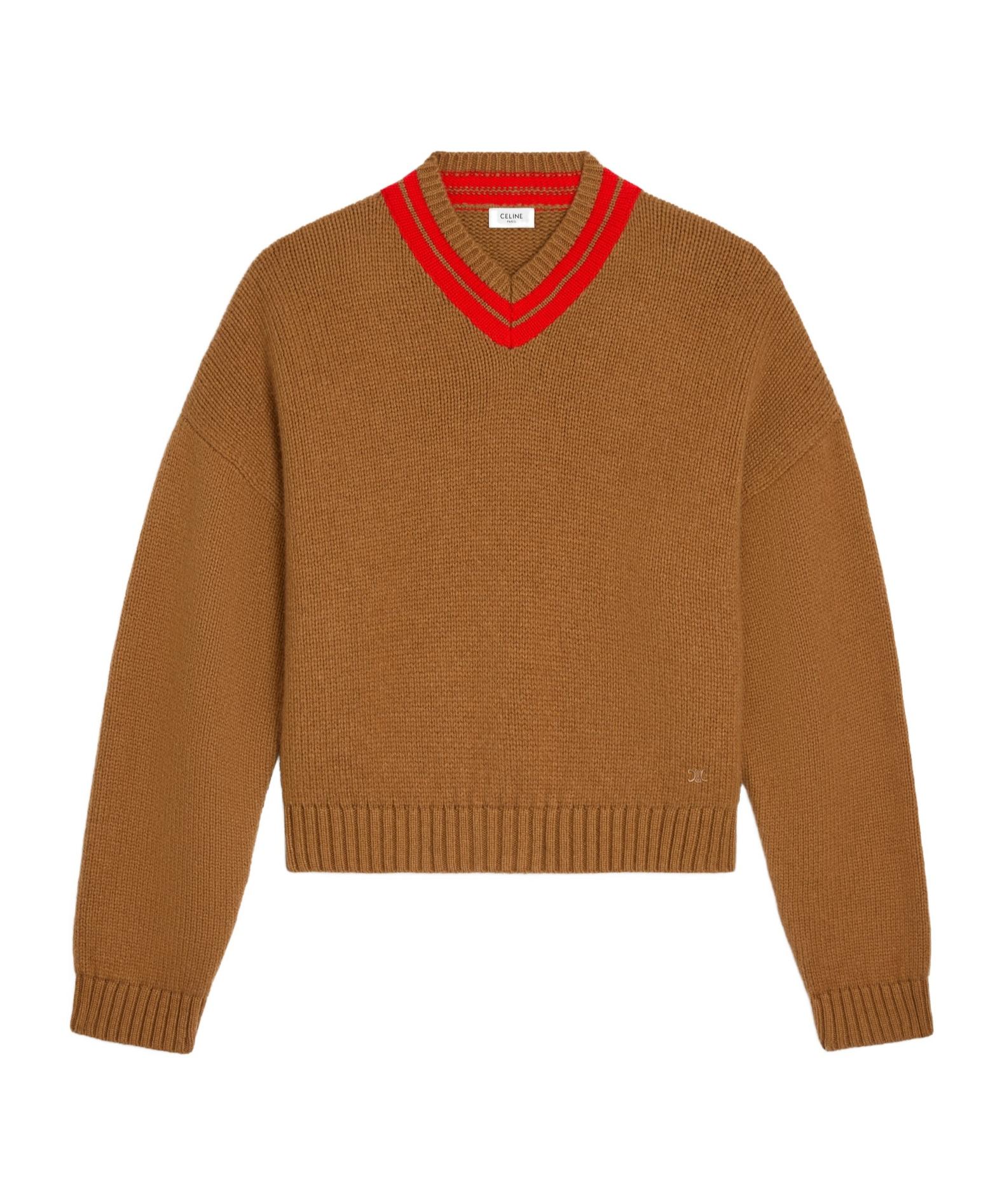 Celine V-Neck Sweater in Brown for Men | Lyst