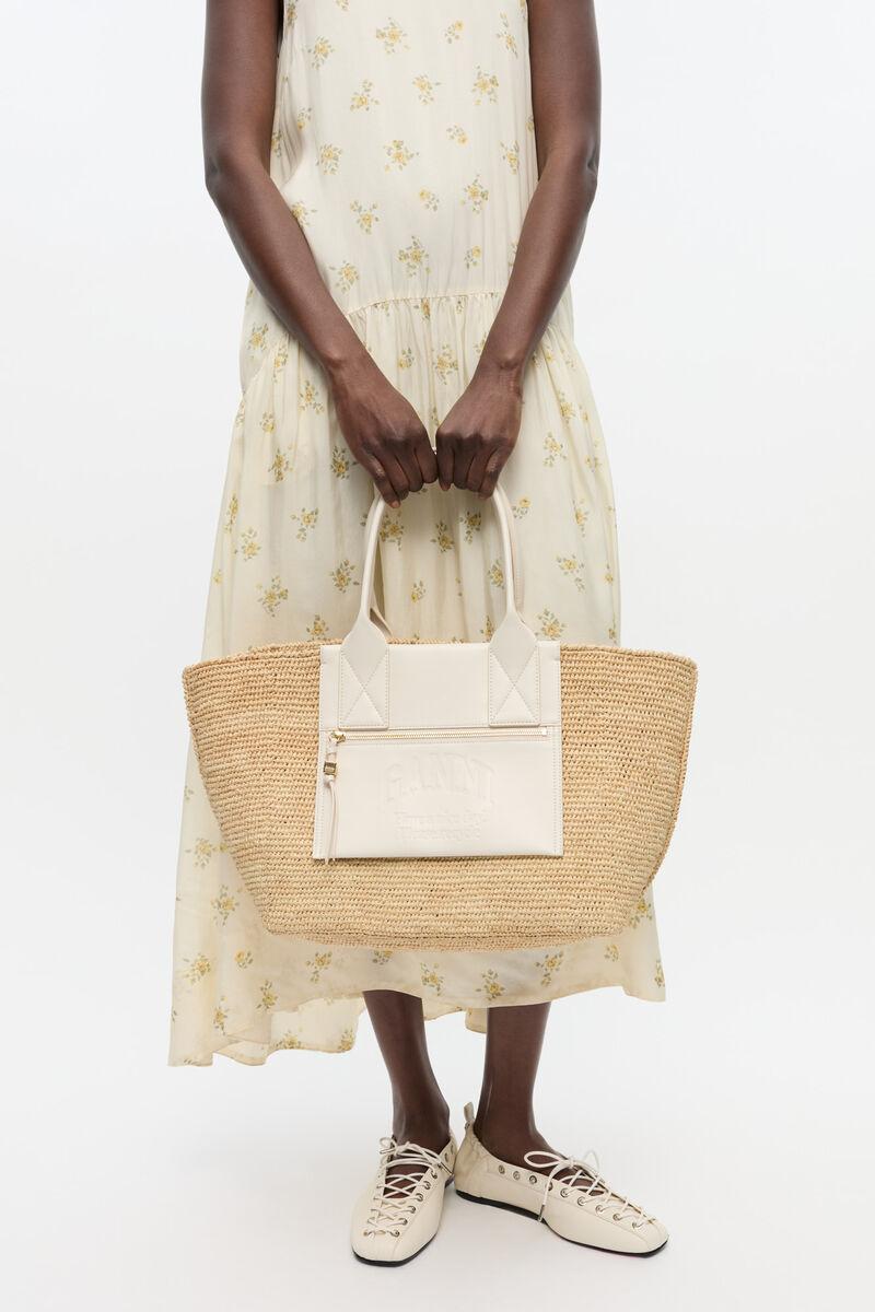 トートバッグ Ganni Easy Medium Shopper Bag - Raffia - White a6824-135_5.jpg?ts=20250519101102