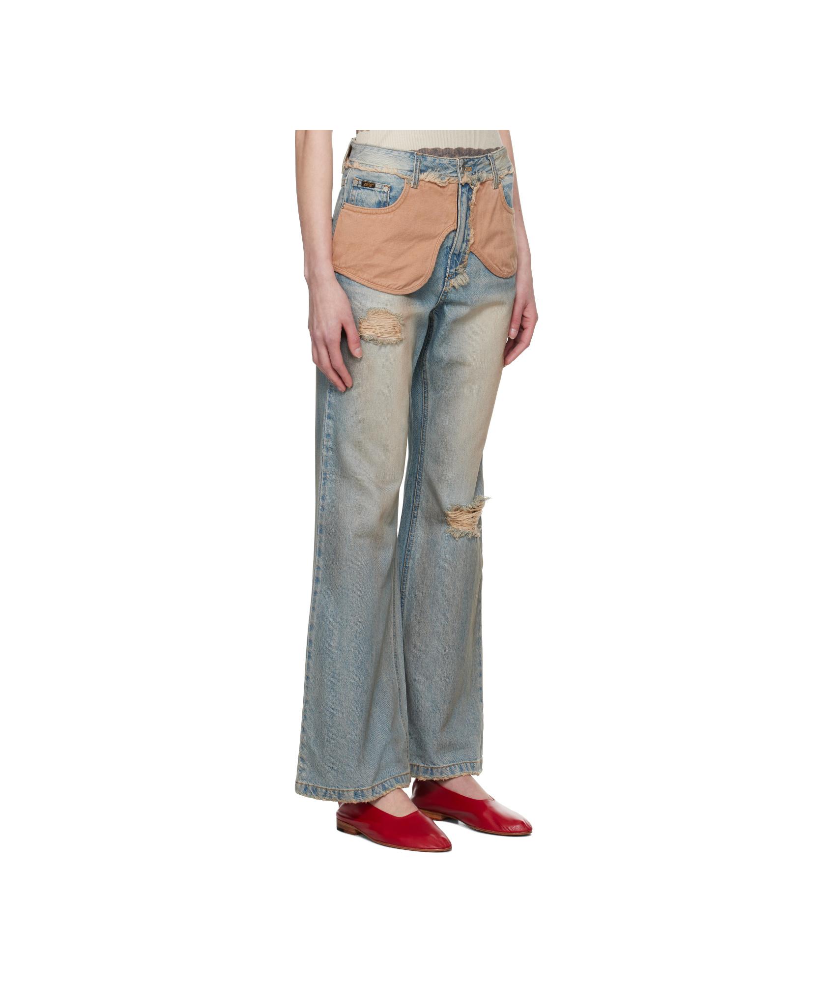 ANDERSSON BELL Deconstructed Dirty Wash Bootcut Jeans in