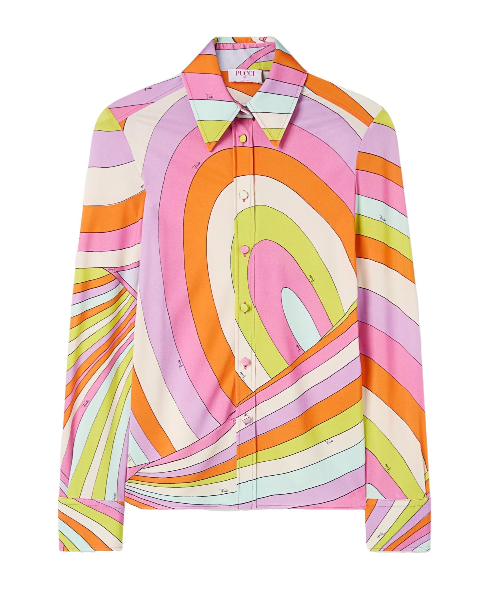 PUCCI Iride-Print Long-Sleeve Shirt in Pink | Lyst UK