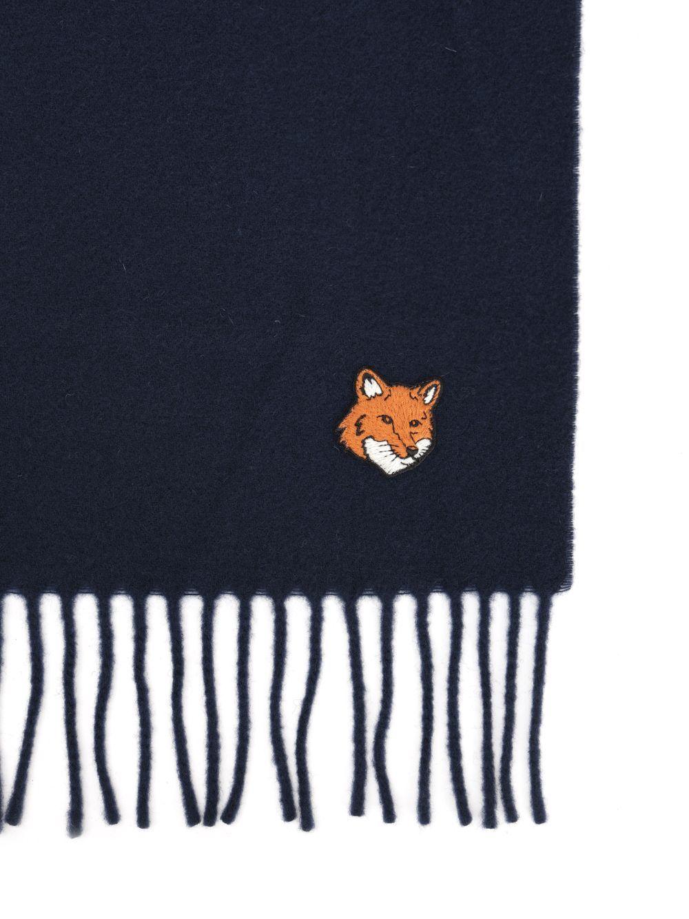 Maison Kitsuné Maison Kitsun Fox Head Scarf in Blue for Men | Lyst