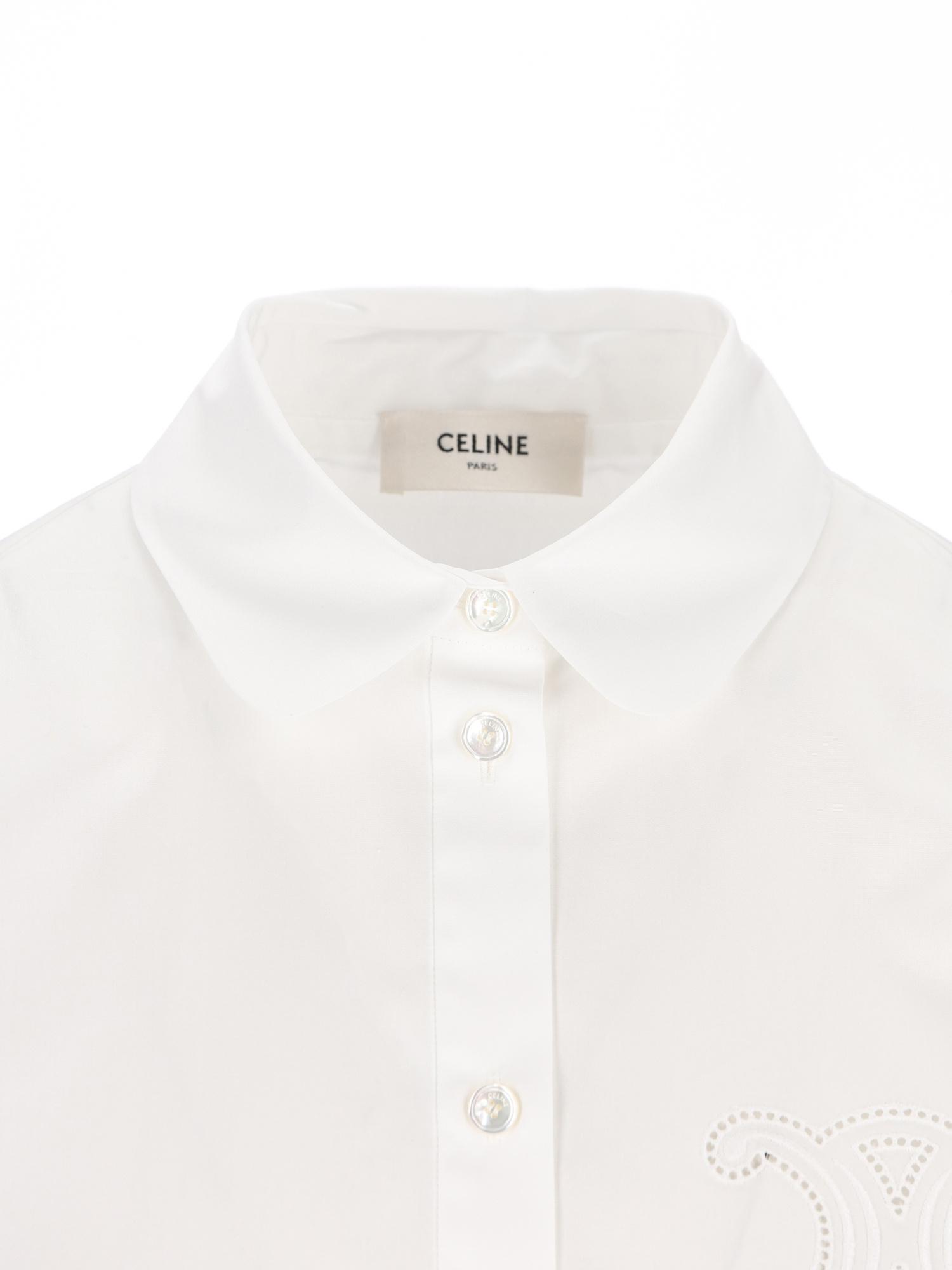 Celine Short Sleeve Shirt in White | Lyst UK