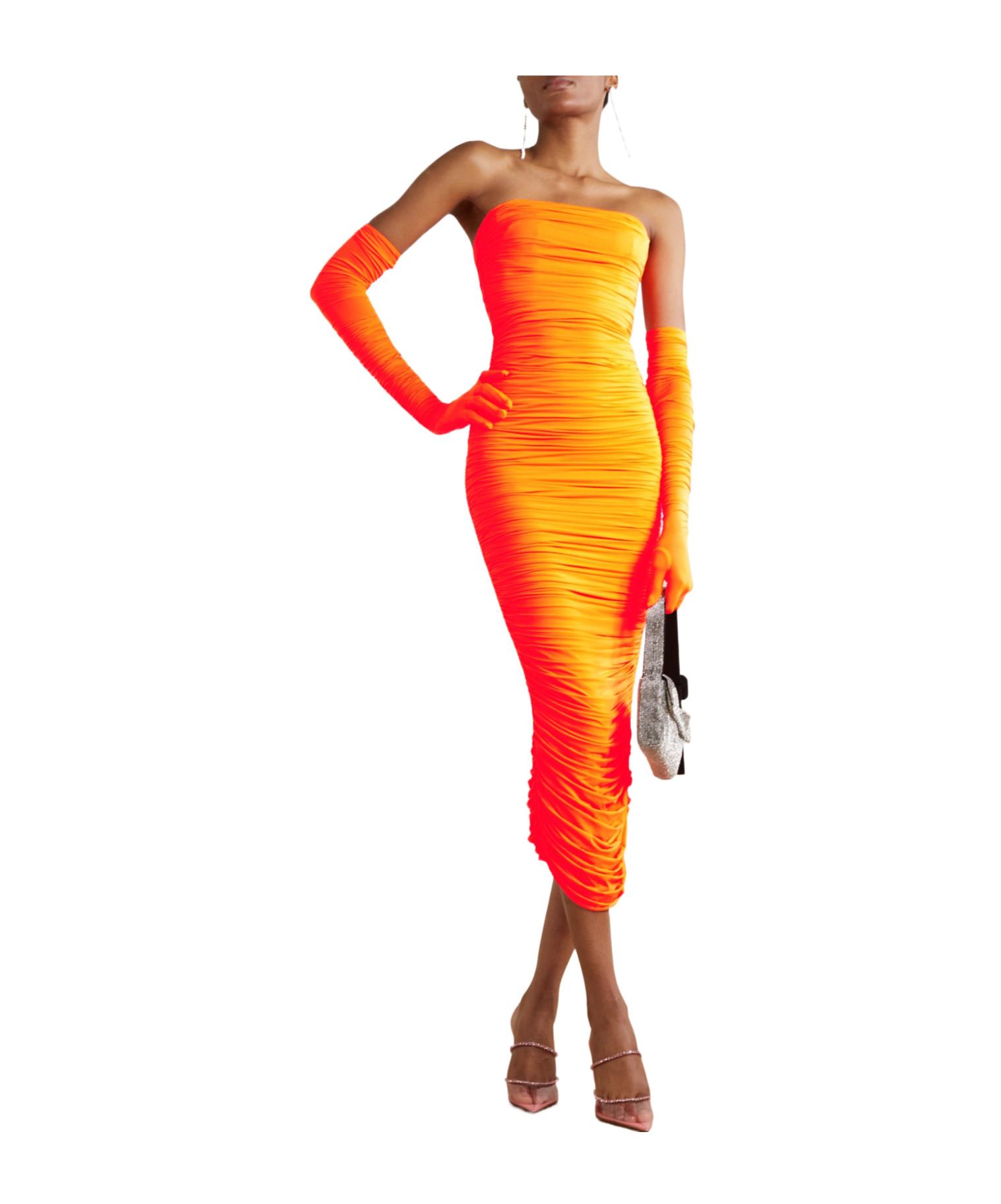 strapless dress orange Windsor Cheryl Slit Mermaid Formal in Black | Size: L Not Fitted Gabbie Strapless Ruched Tube Dress