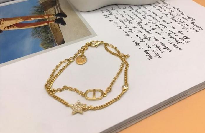 Dior Petitcd Double Bracelet in Metallic | Lyst