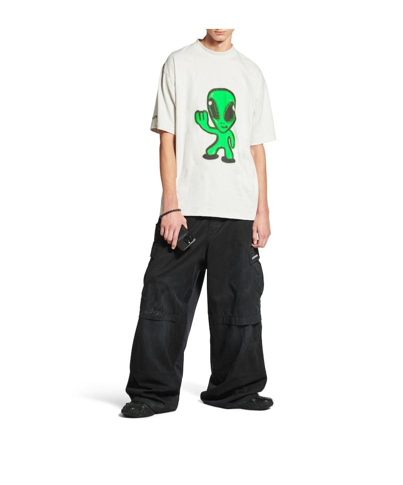 Balenciaga Oversized Cotton Alien T-Shirt in White for Men | Lyst