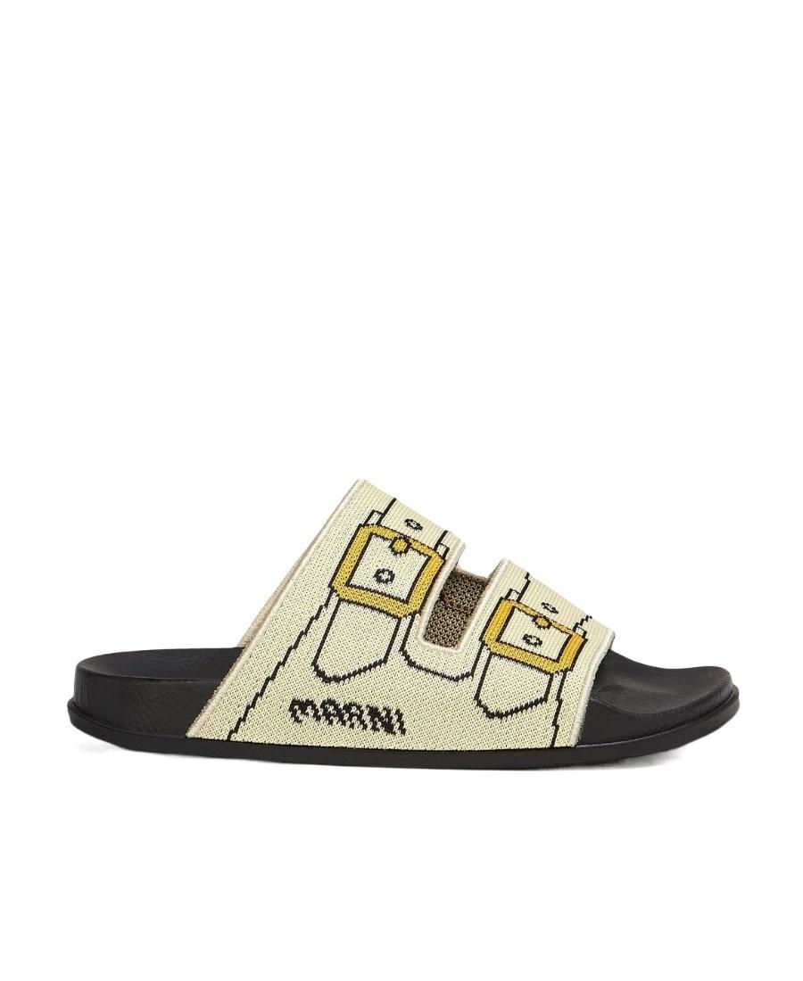 シューズ・サンダルその他 MARNI Woman Flat sandals White FBMS015701P3614 00W11 White leather Fussbett | Marni